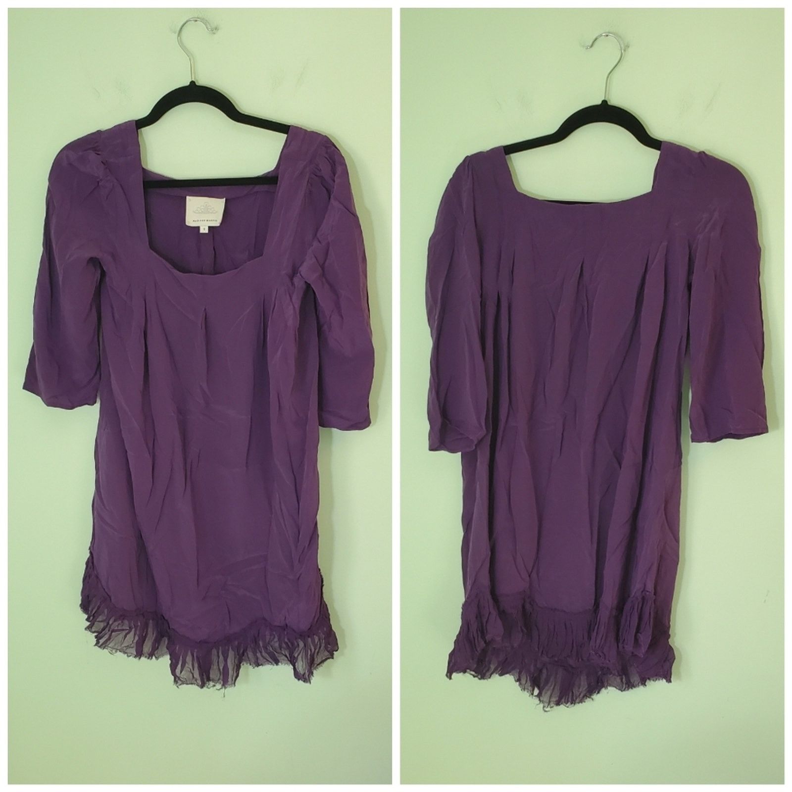 Other Madison Marcus Dark Purple Silk Shift Dress - Size Small Size S / US 4 / IT 40 - 3 Thumbnail