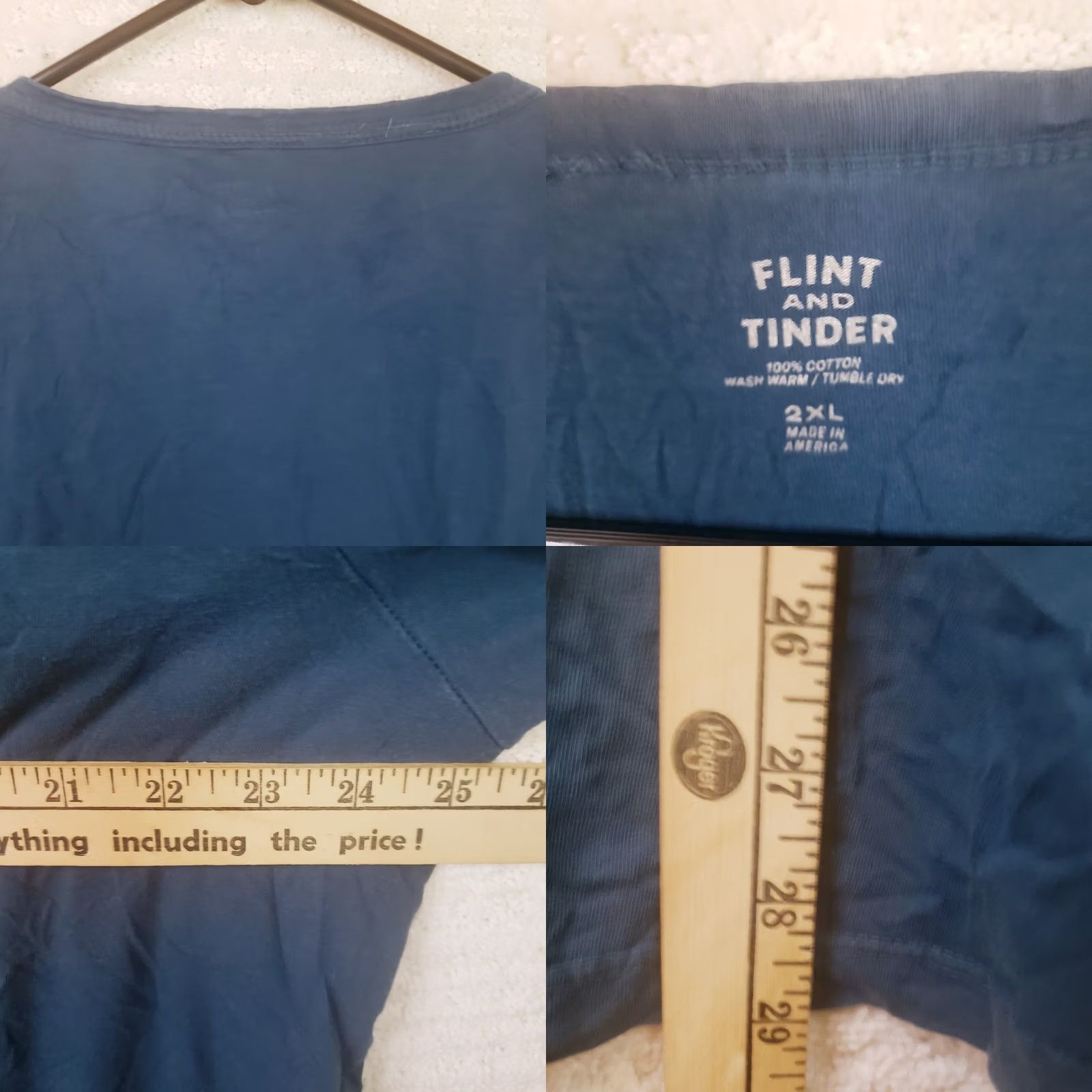 Flint And Tinder Flint and Tinder T-Shirt Shirt Men's XL Blue Cotton Logo USA Short Sleeve Regular Fit U.S.A. Modern 90s? Size US XL / EU 56 / 4 - 8 Thumbnail