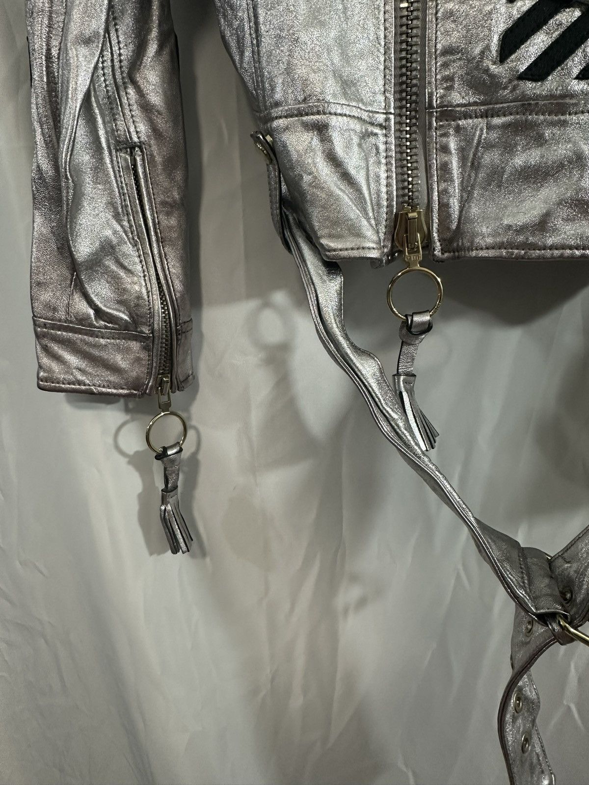 Off-White OFF WHITE SILVER LEATHER JACKET Size US M / EU 48-50 / 2 - 15 Thumbnail
