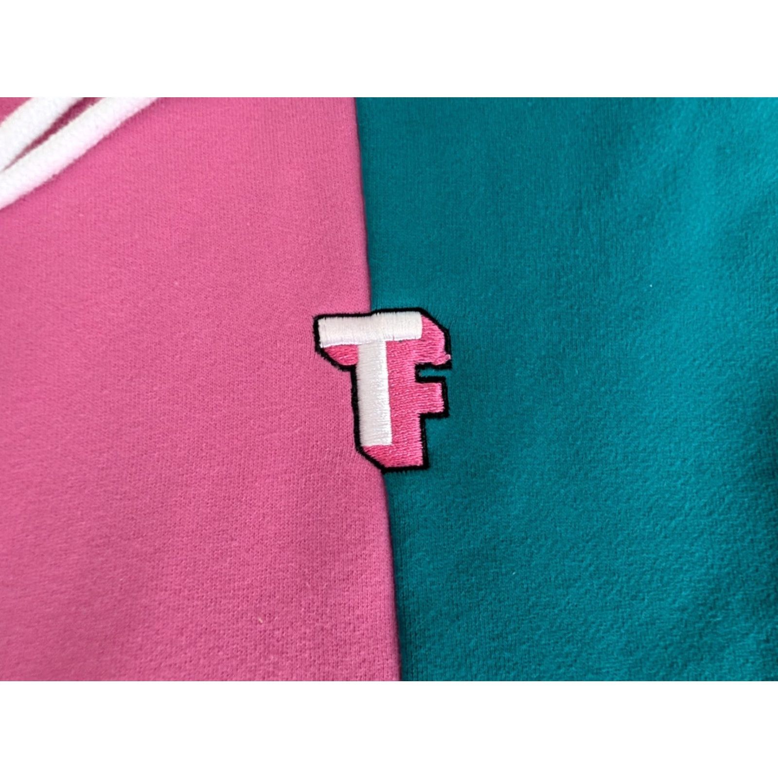 Teddy Fresh Teddy Fresh Hoodie Colorblock Teal Blue Pink Women's M EUC Hooded Sweatshirt Casual Travel Size M / US 6-8 / IT 42-44 - 7 Thumbnail