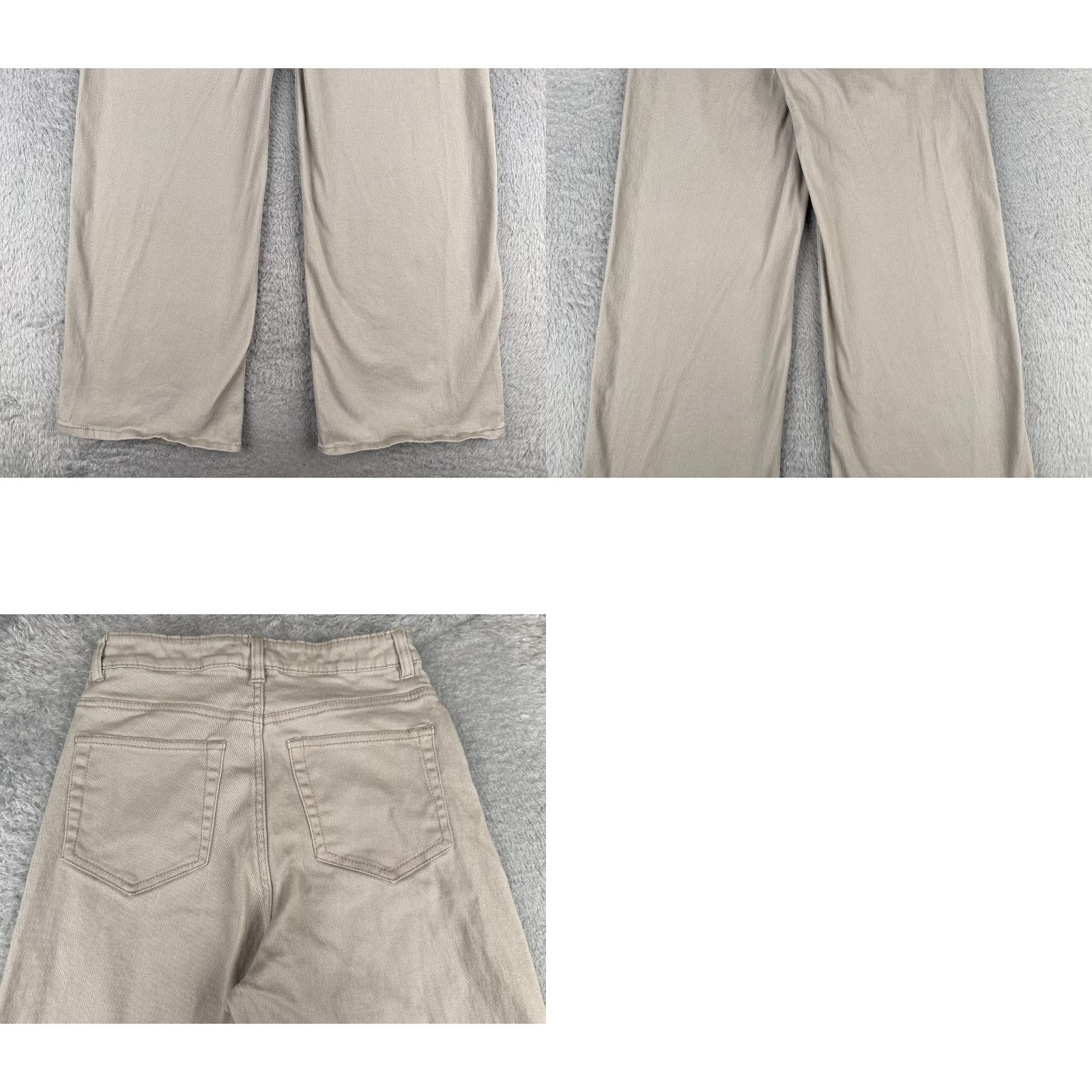 Vintage Divided Jeans Women 6 Beige Denim High Rise Wide Leg Distressed Cotton 26x30 Size 28" / US 6 / IT 42 - 10 Thumbnail