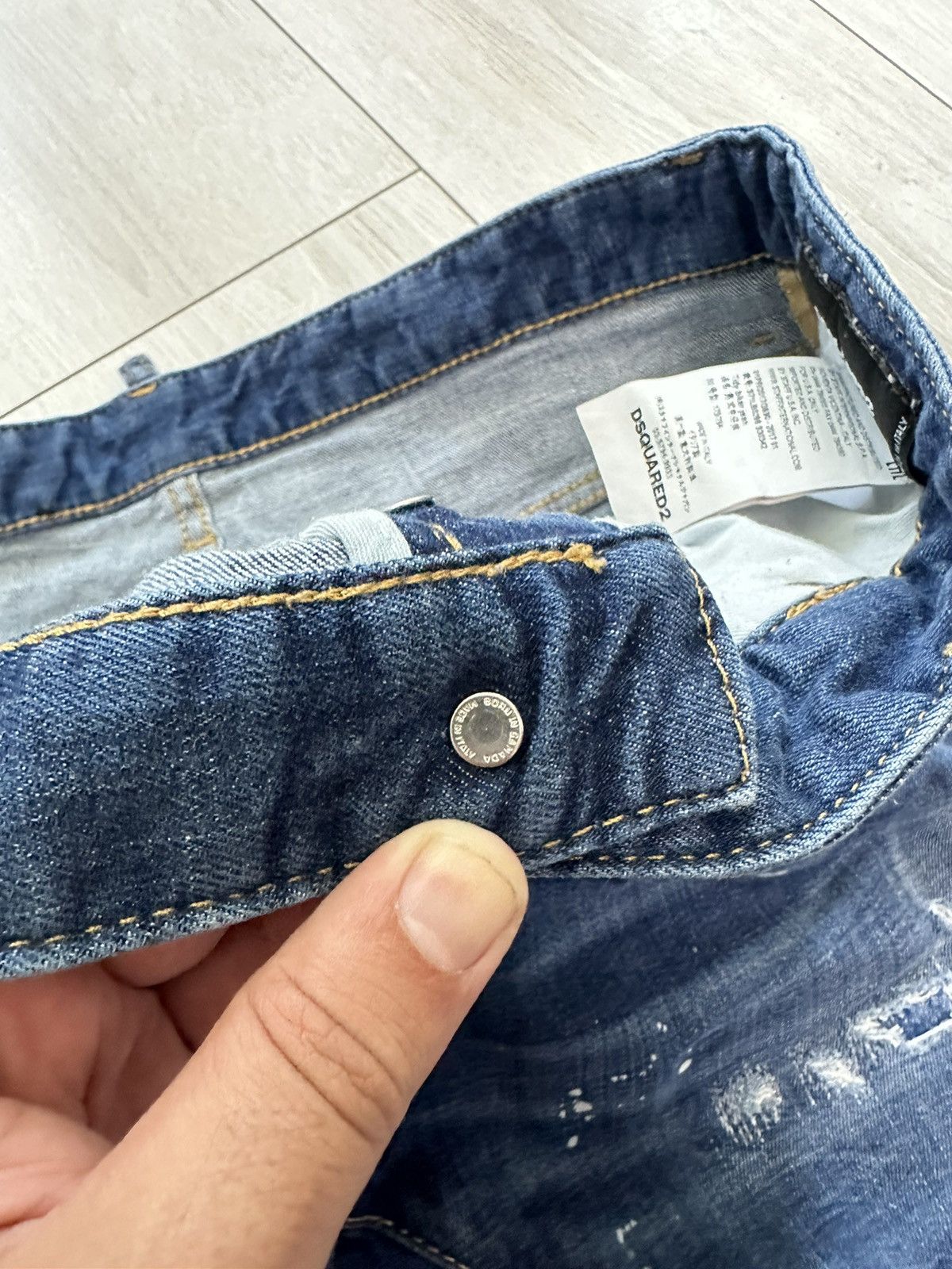 Dsquared2 Dsquared2 Tidy Biker Distressed Denim Jeans Pants (A033) Size US 34 / EU 50 - 10 Thumbnail