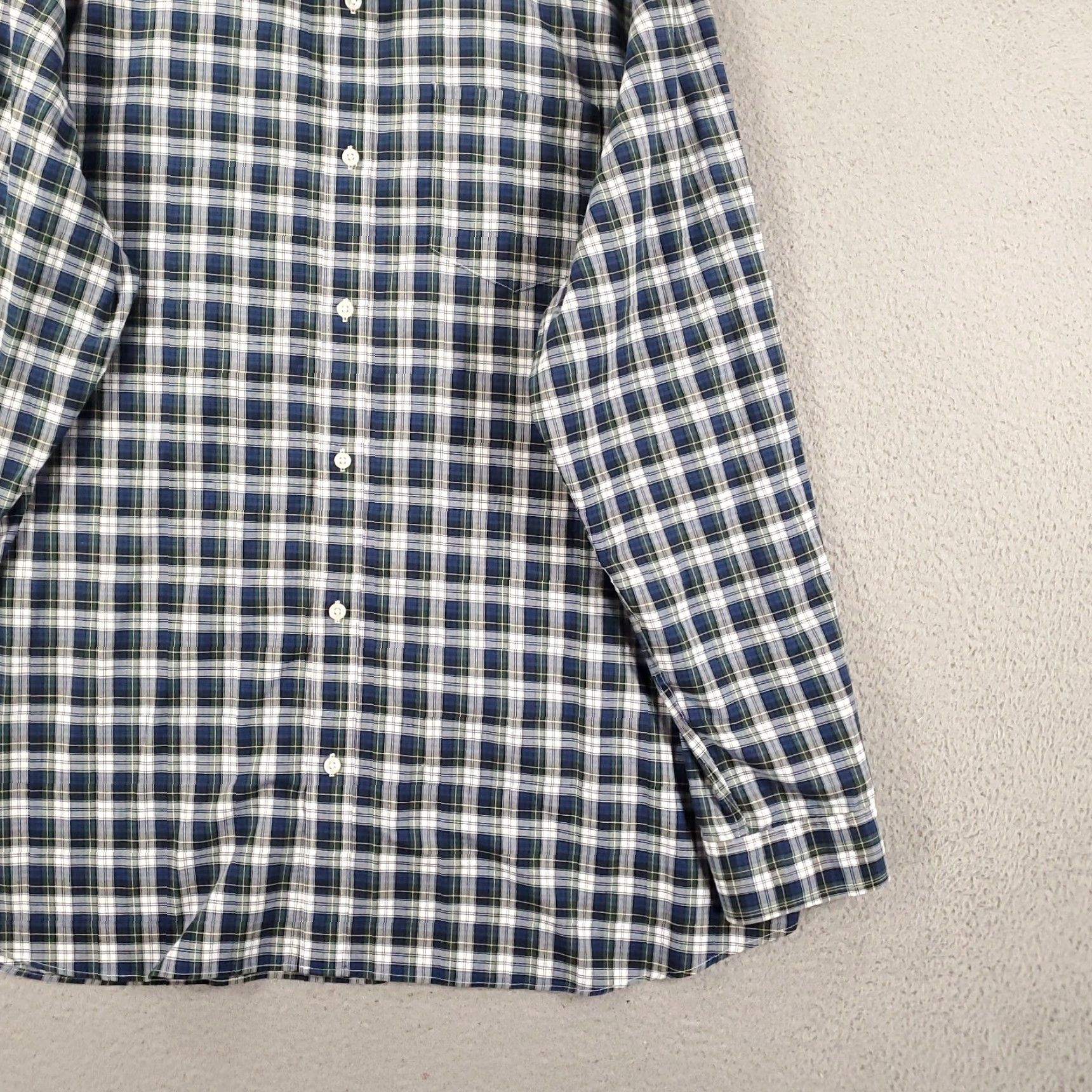 Vintage L.L. Bean Button-Up Mens Shirt XXL 2XL Blue White Green Plaid Traditional Fit Up Button Closure Collar Collar-Down Size US XXL / EU 58 / 5 - 4 Thumbnail