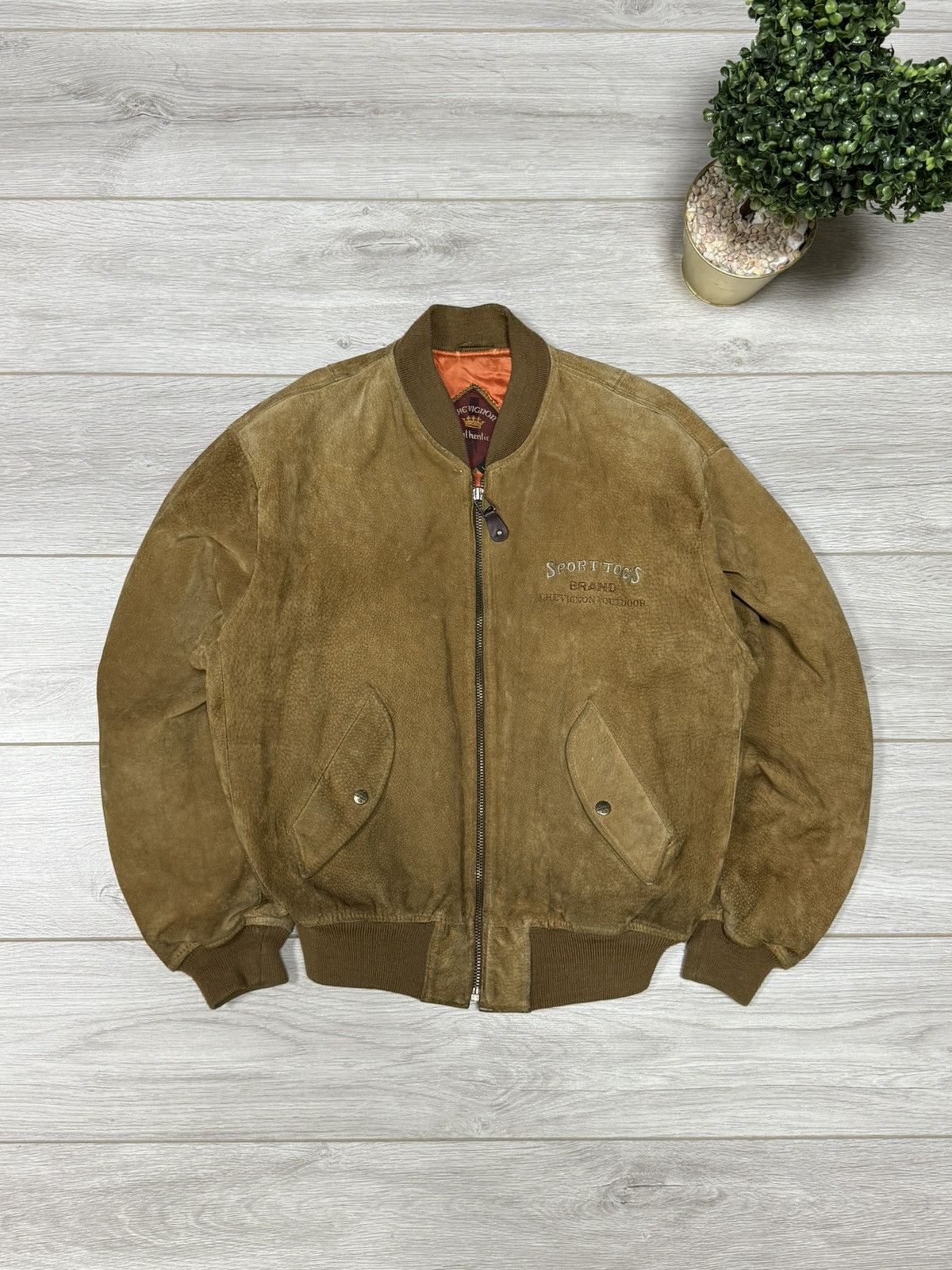 Chevignon Chevignon outdoor Korea leather suede bomber vintage deer Size US L / EU 52-54 / 3 - 4 Thumbnail