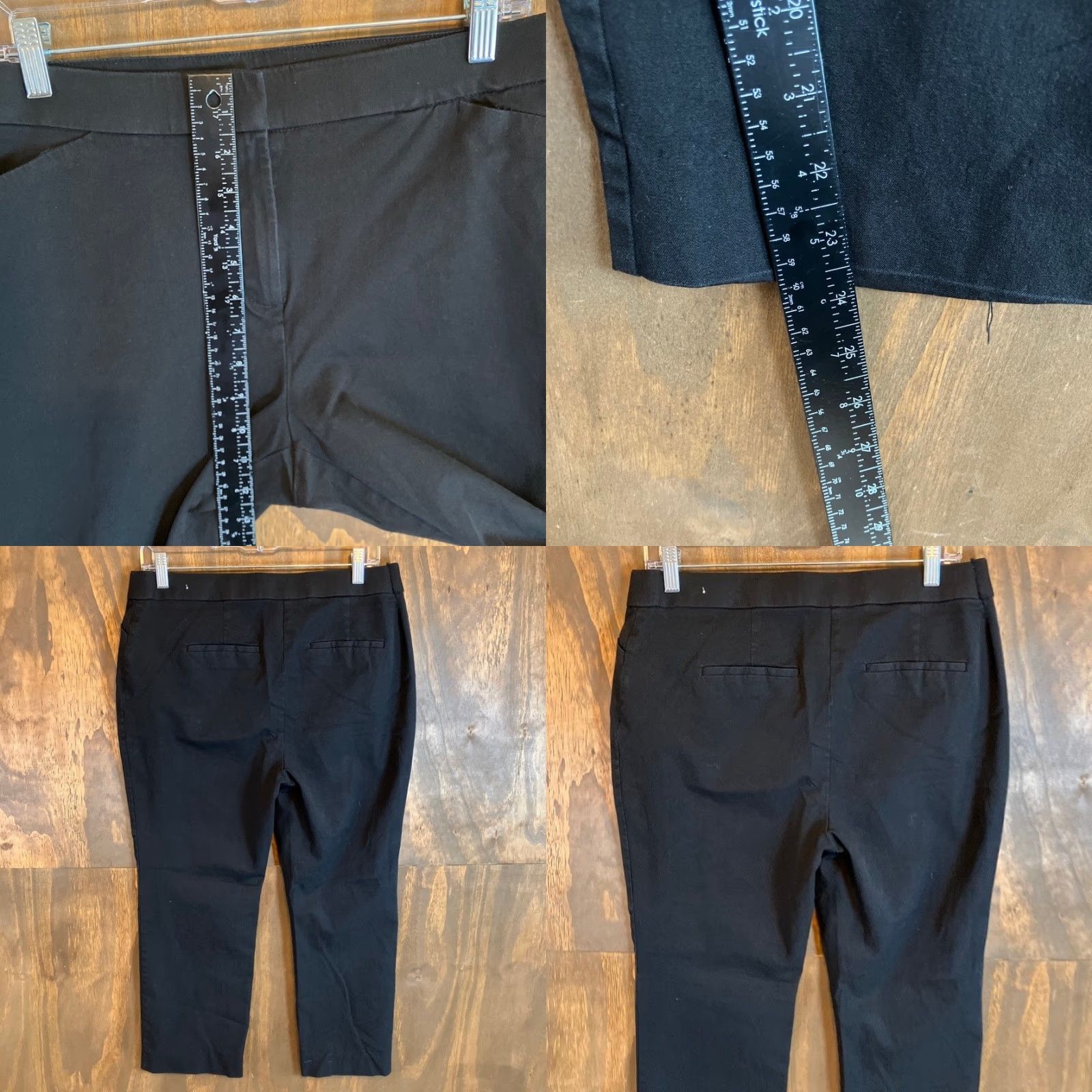 Vintage Chicos Womens Pants Black High Rise Chino Stretch 1.5 Short (Medium) PM Petite Regular 32 Inseam 23.5 in Size 32" / US 10 / IT 46 - 8 Thumbnail