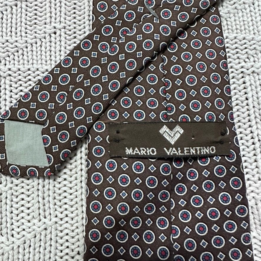 Mario Valentino Vintage Mario Valentino brown geometric print tie Size ONE SIZE - 3 Thumbnail