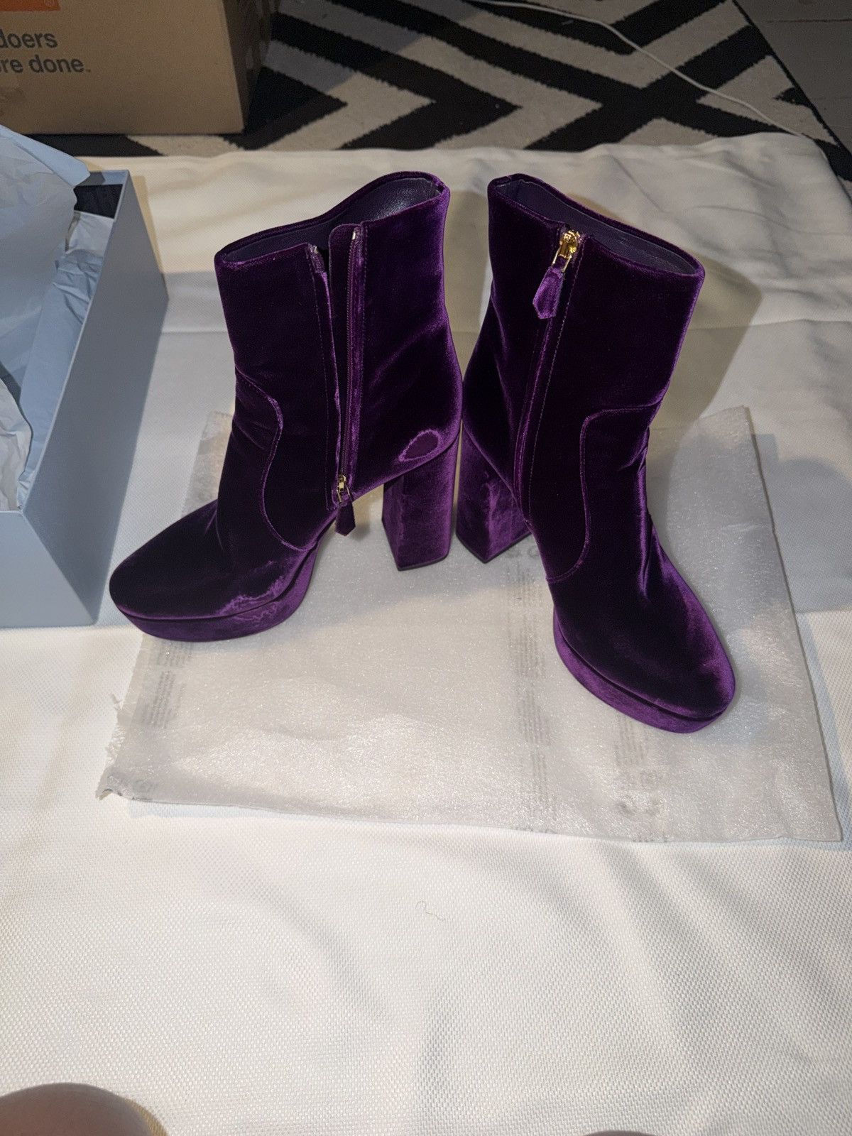Prada PRADA CALZATURE DONNA Platform Boots| Color - Mora (Purple) Size US 10.5 / IT 40.5 - 4 Thumbnail