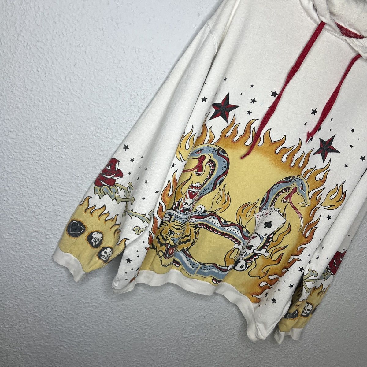 Affliction × Japanese Brand FISHBONE OVERPRINT BOXY RARE HOODIE rap hip hop Y2K STYLE Size US L / EU 52-54 / 3 - 2 Thumbnail