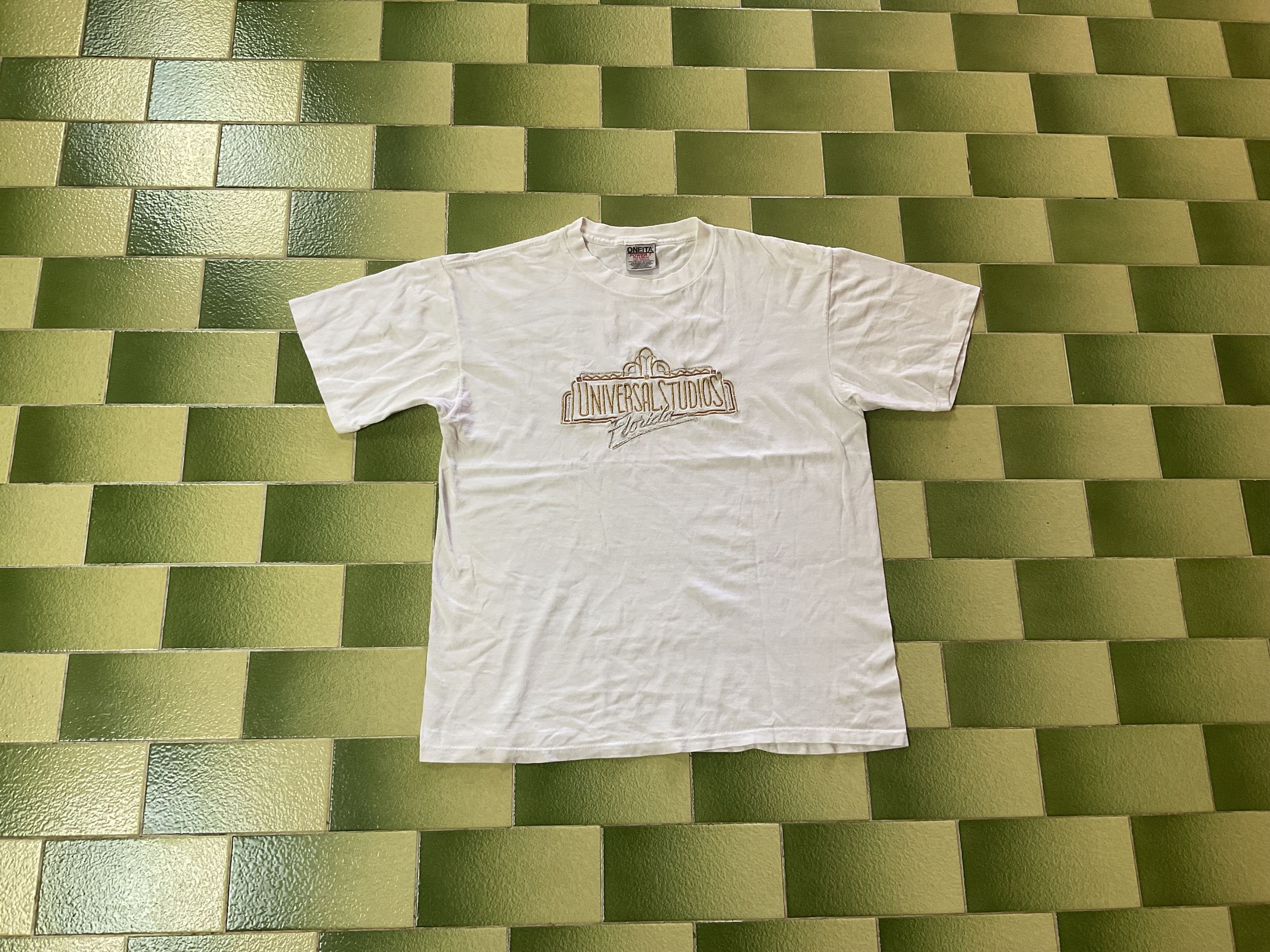 Vintage 90s Stitched Gold & Silver Universal Florida Tee Menswear