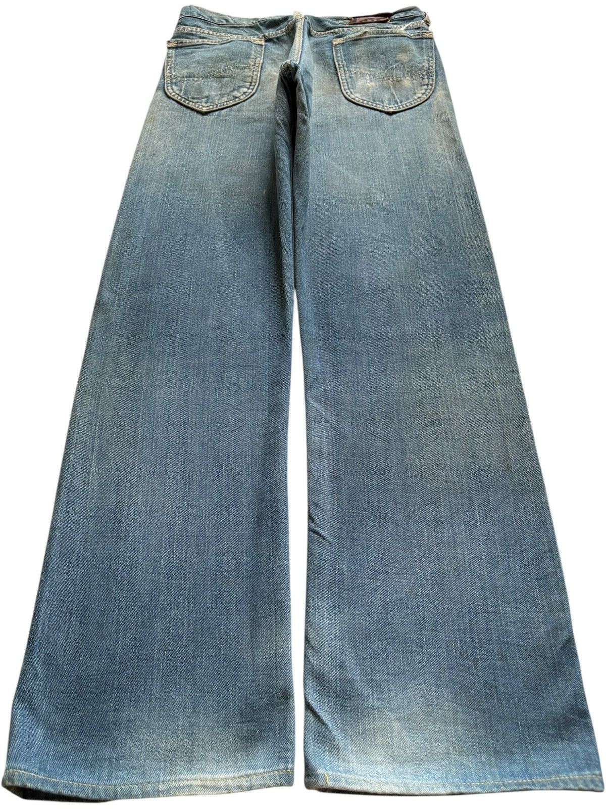 Lee Vintage 70s Lee Cowboy Selvedge Mud Wash Baggy Jeans Size US 30 / EU 46 - 2 Thumbnail