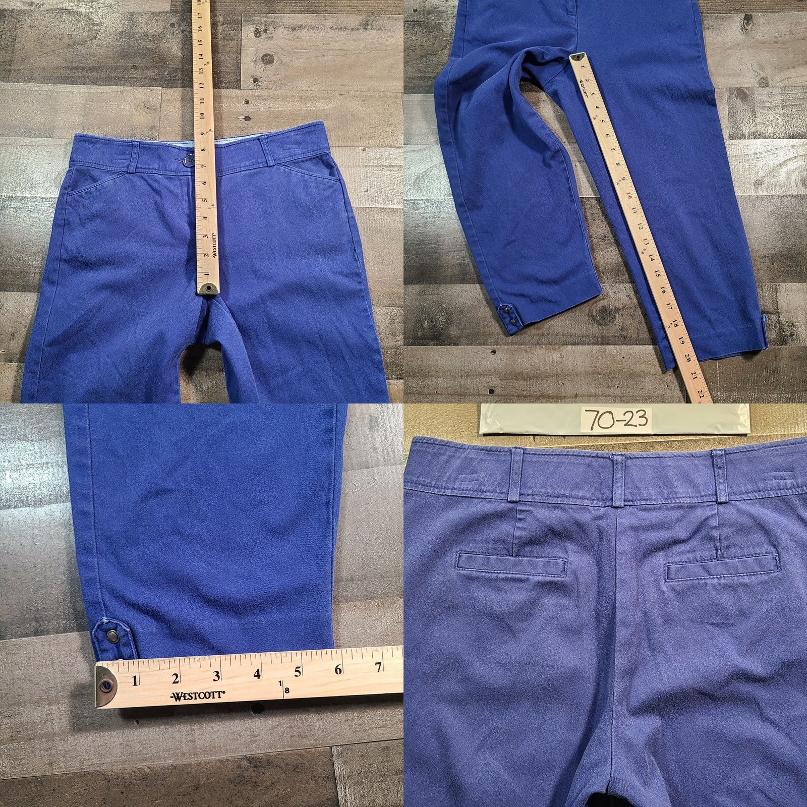 Vintage Counterparts Pants Womens 2P Petites Purple Capri Low Rise Straight Zip Closure Size 26" / US 2 / IT 38 - 8 Thumbnail