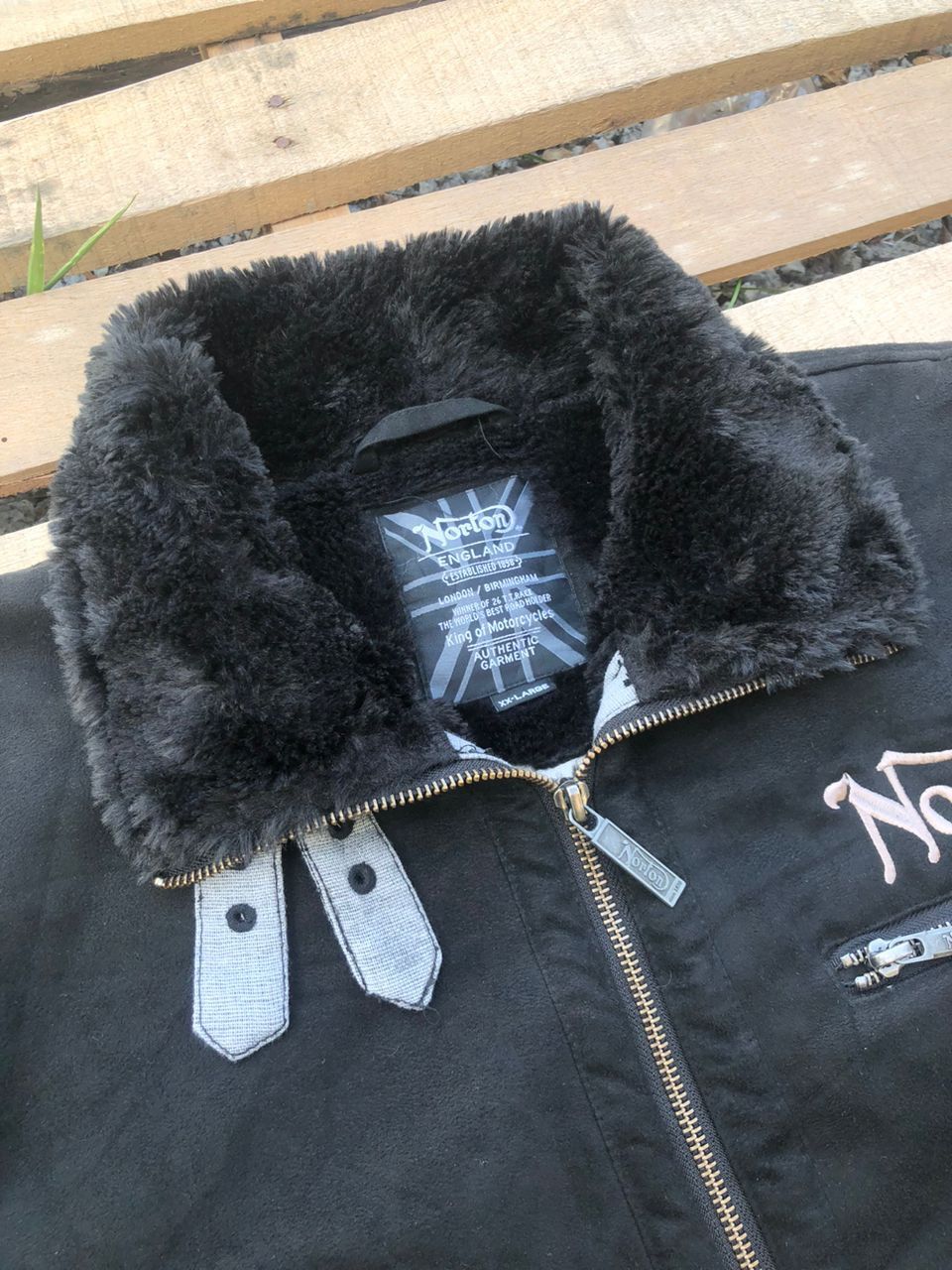 Norton Vintage Norton England Shearling Suede Jacket Fur Size US L / EU 52-54 / 3 - 6 Thumbnail