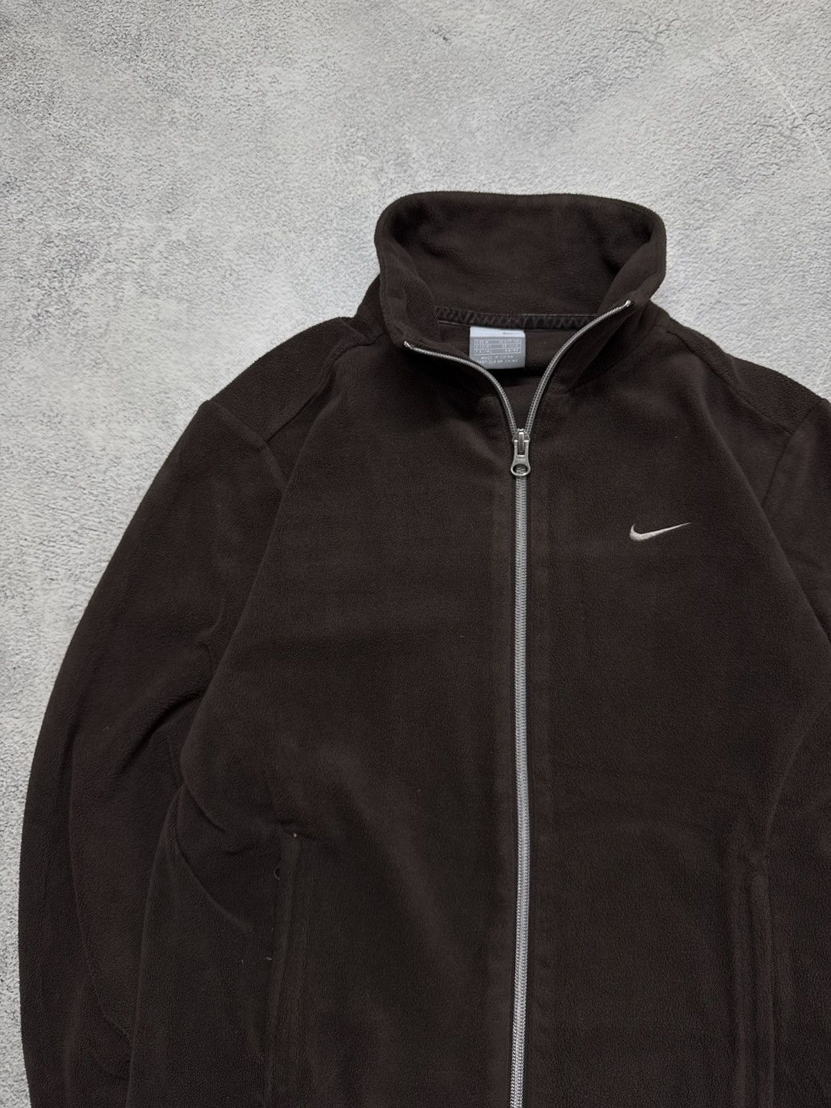 Nike Vintage Y2k Nike Fleece Zip Up Sweatshirt Brown Size M / US 6-8 / IT 42-44 - 6 Thumbnail