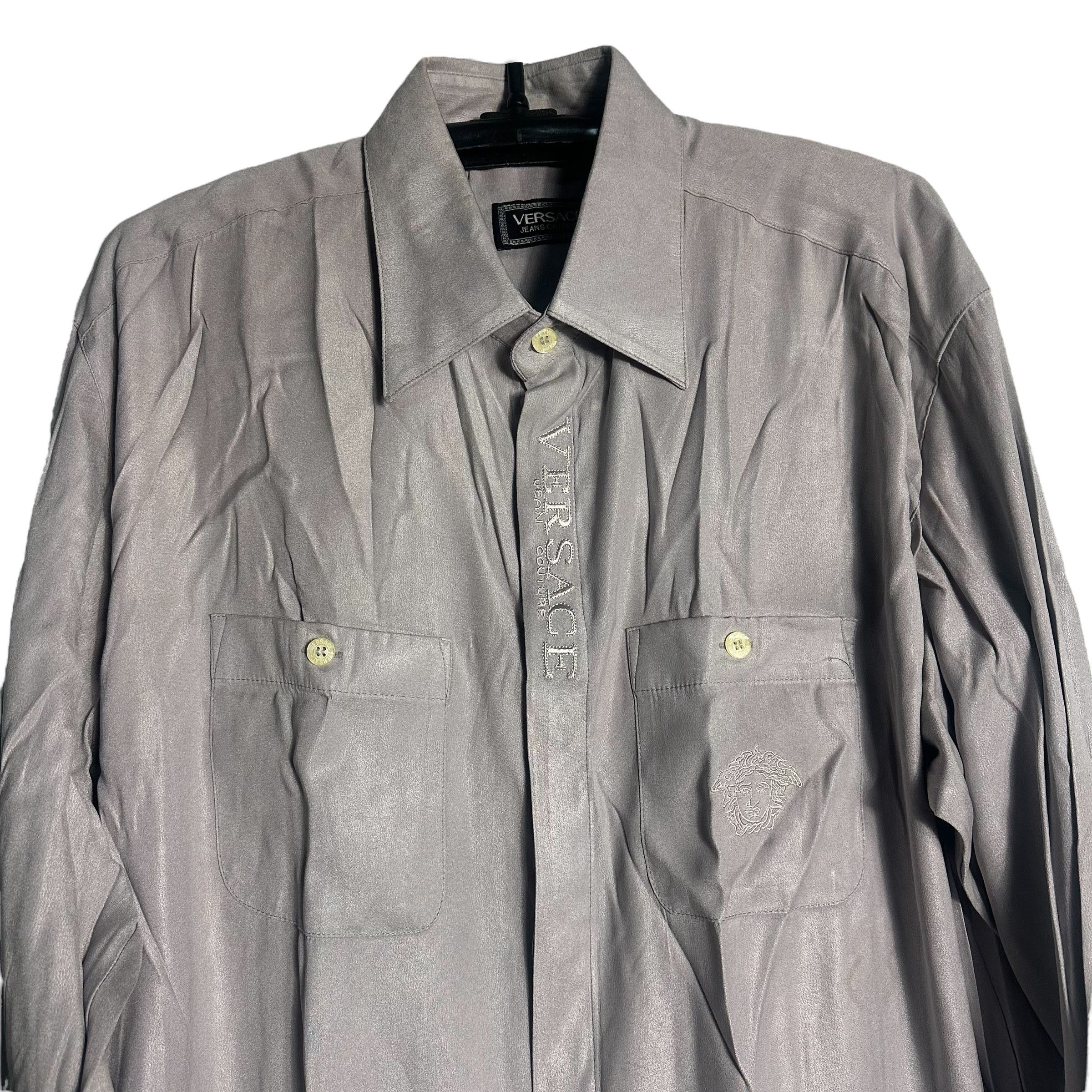 Versace Jeans Couture 🔥RARE🔥Vintage Versace Jeans Couture Silk Button Up Shirt Size US M / EU 48-50 / 2 - 2 Thumbnail