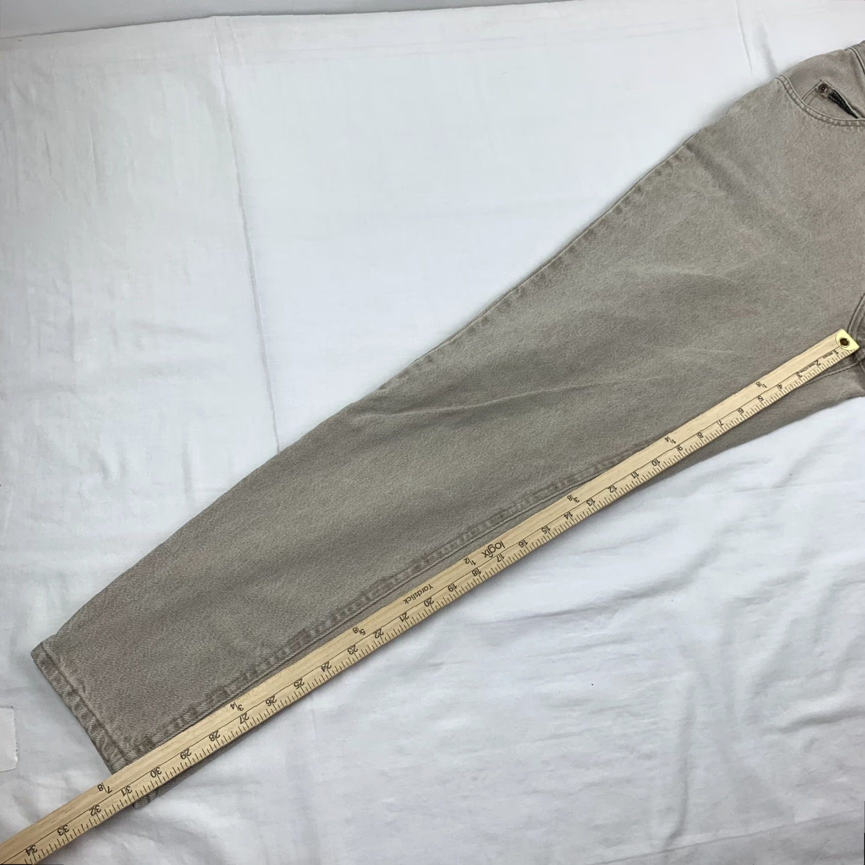 Lee VINTAGE Lee Riveted Jeans Womens 8 Medium Tan Straight Leg 90s Faded USA Size 30" / US 8 / IT 44 - 7 Thumbnail