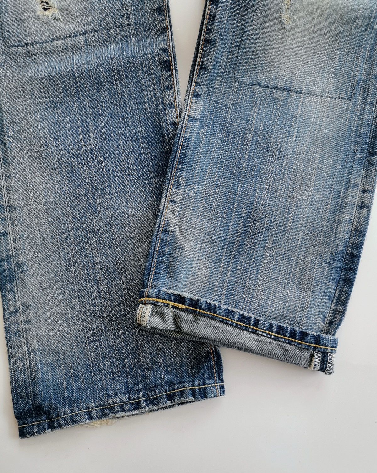 Edwin Vintage Edwin Extra Extreme Repaired Patchwork Denim Jeans Size US 32 / EU 48 - 6 Thumbnail