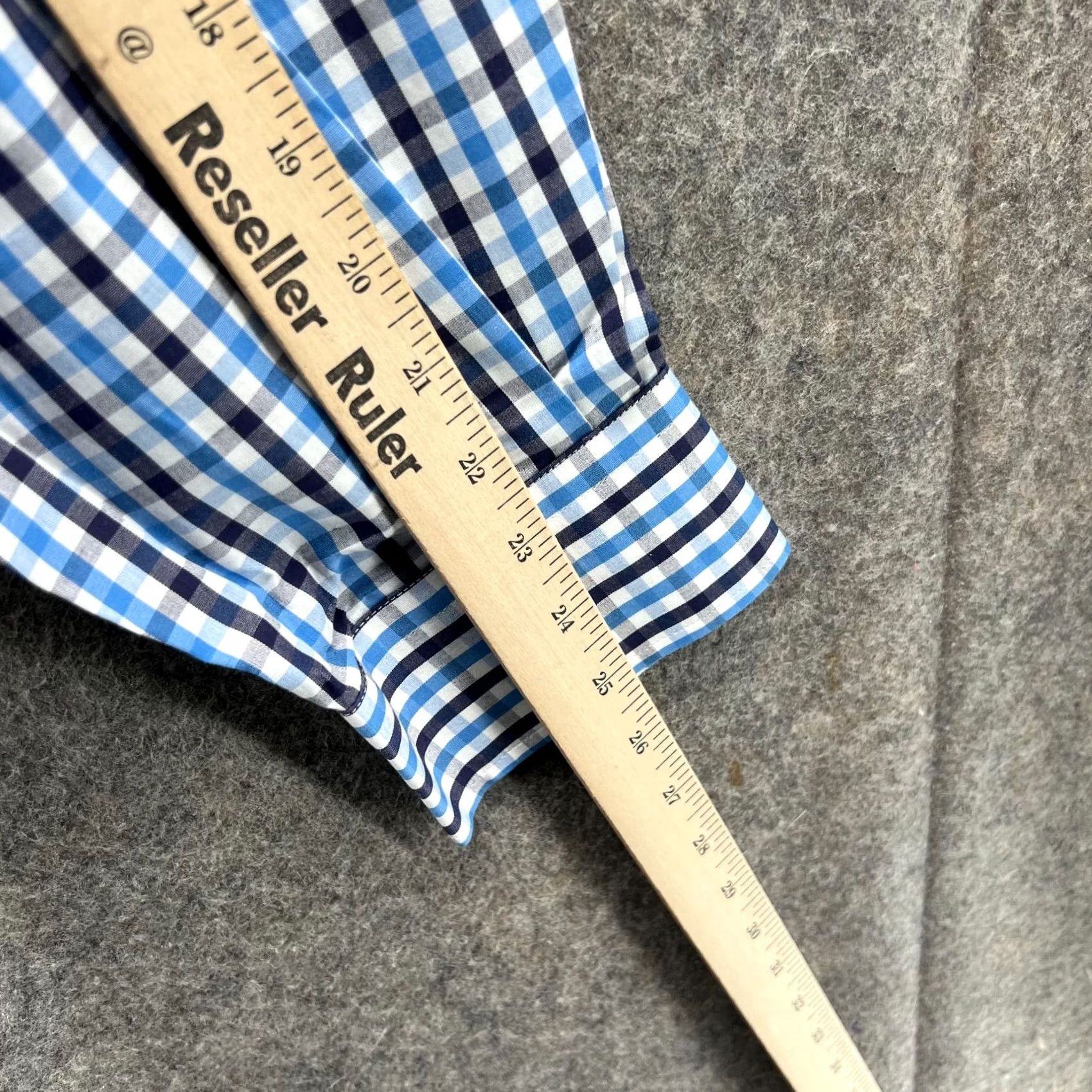Vintage Pennington Bailes Shirt Men XL Check Blue Plaid Button Down Dress Shirt XL Size 46R - 3 Thumbnail
