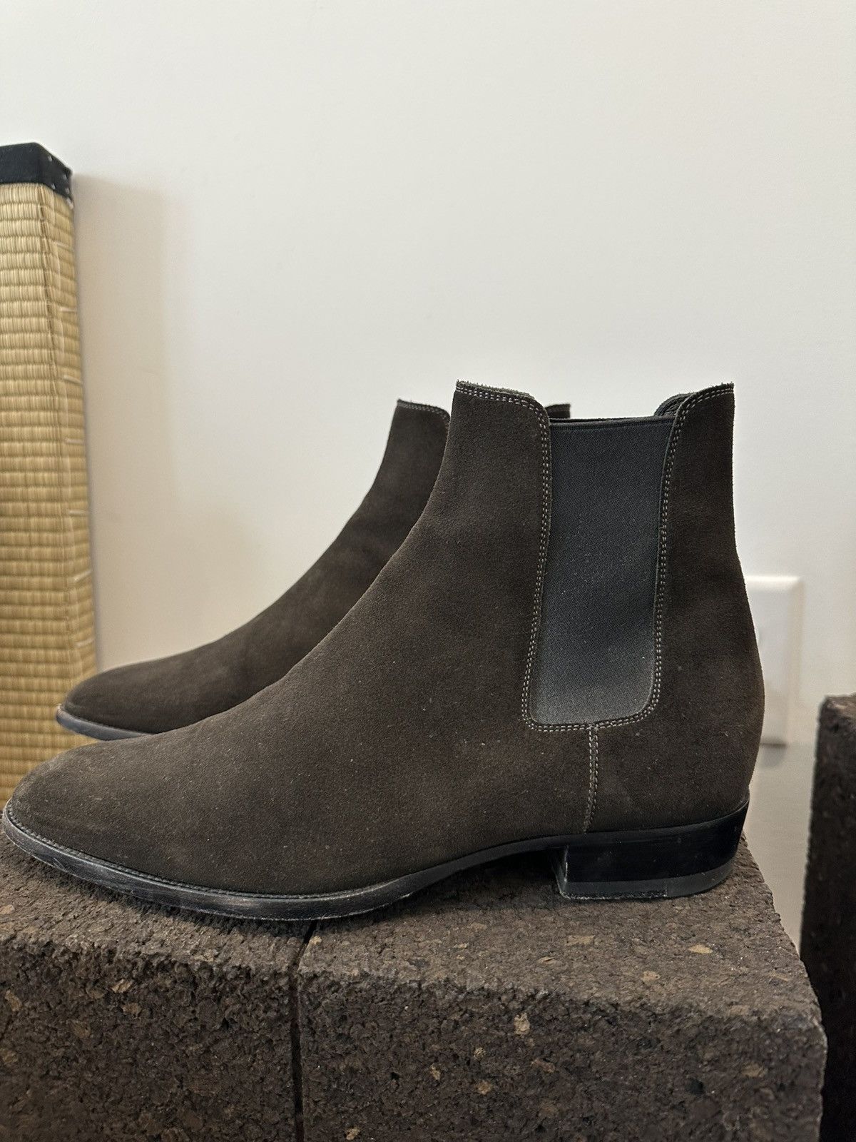 Saint Laurent Paris Dark Green Suede Chelseas Size US 8 / EU 41 - 3 Thumbnail