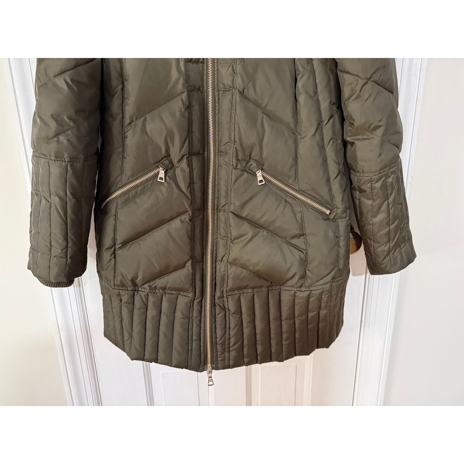 Sam Edelman Sam Edelman Brown/Green Quilted Down Anorak Women's - Large Size L / US 10 / IT 46 - 4 Thumbnail