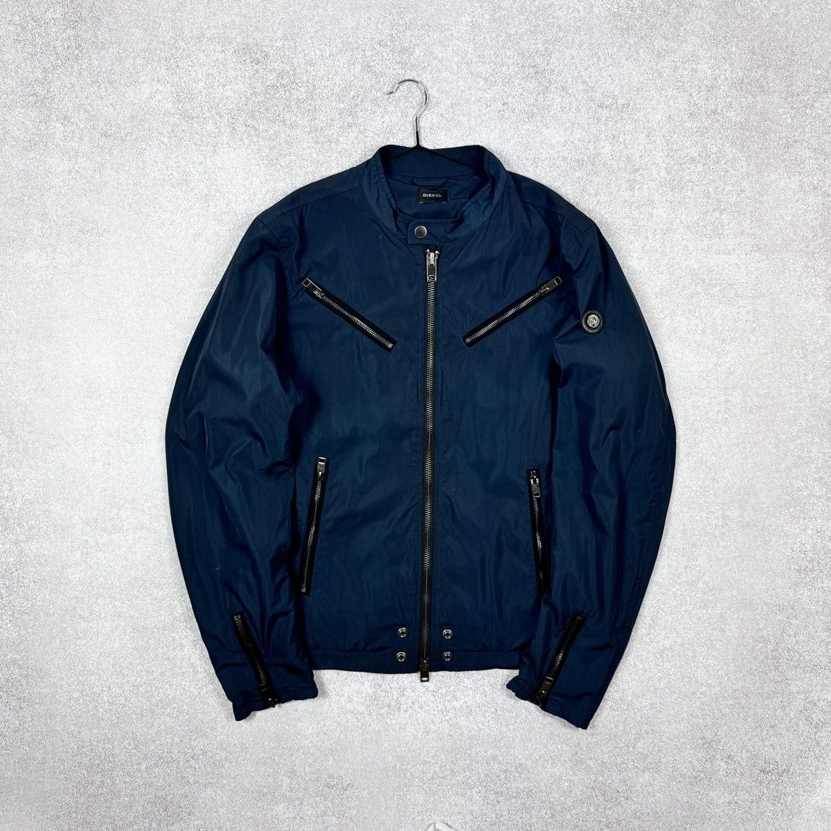 Diesel Men’s Diesel Zipper Teflon Nylon Navy Bomber Jacket Size XL Size US XL / EU 56 / 4 - 1 Thumbnail