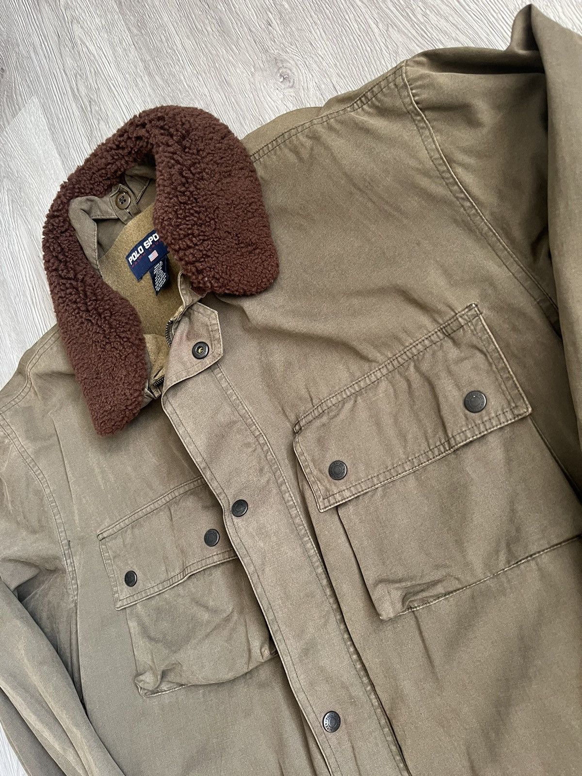 Image of Polo Ralph Lauren Polo Sport Ralph Laurent Military Trench Jacket Olive XL in Miltary Green, Men's