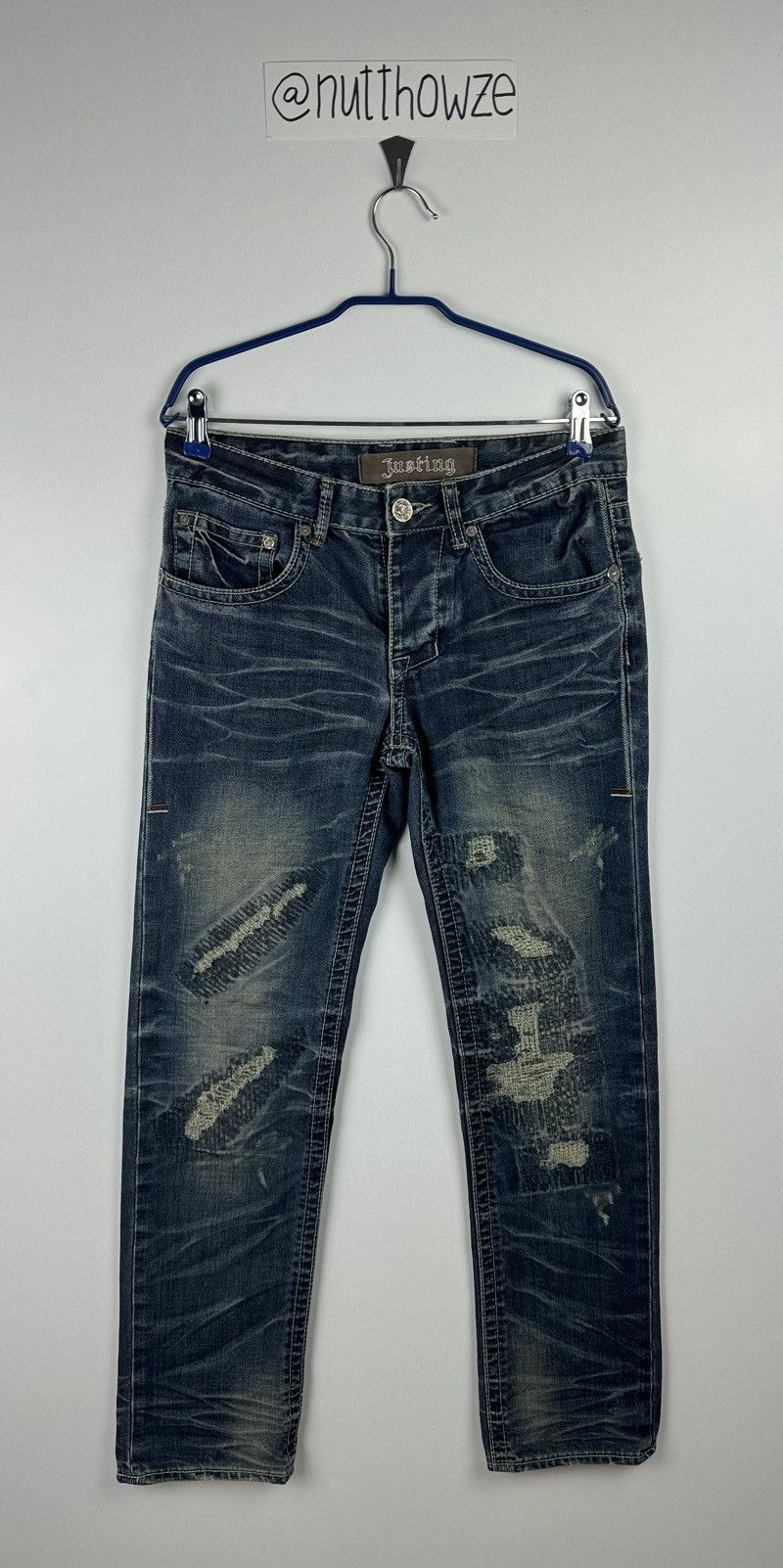 Affliction Vintage Y2K Opium Faded Electric Style Justing Denim Jeans Size US 30 / EU 46 - 1 Thumbnail