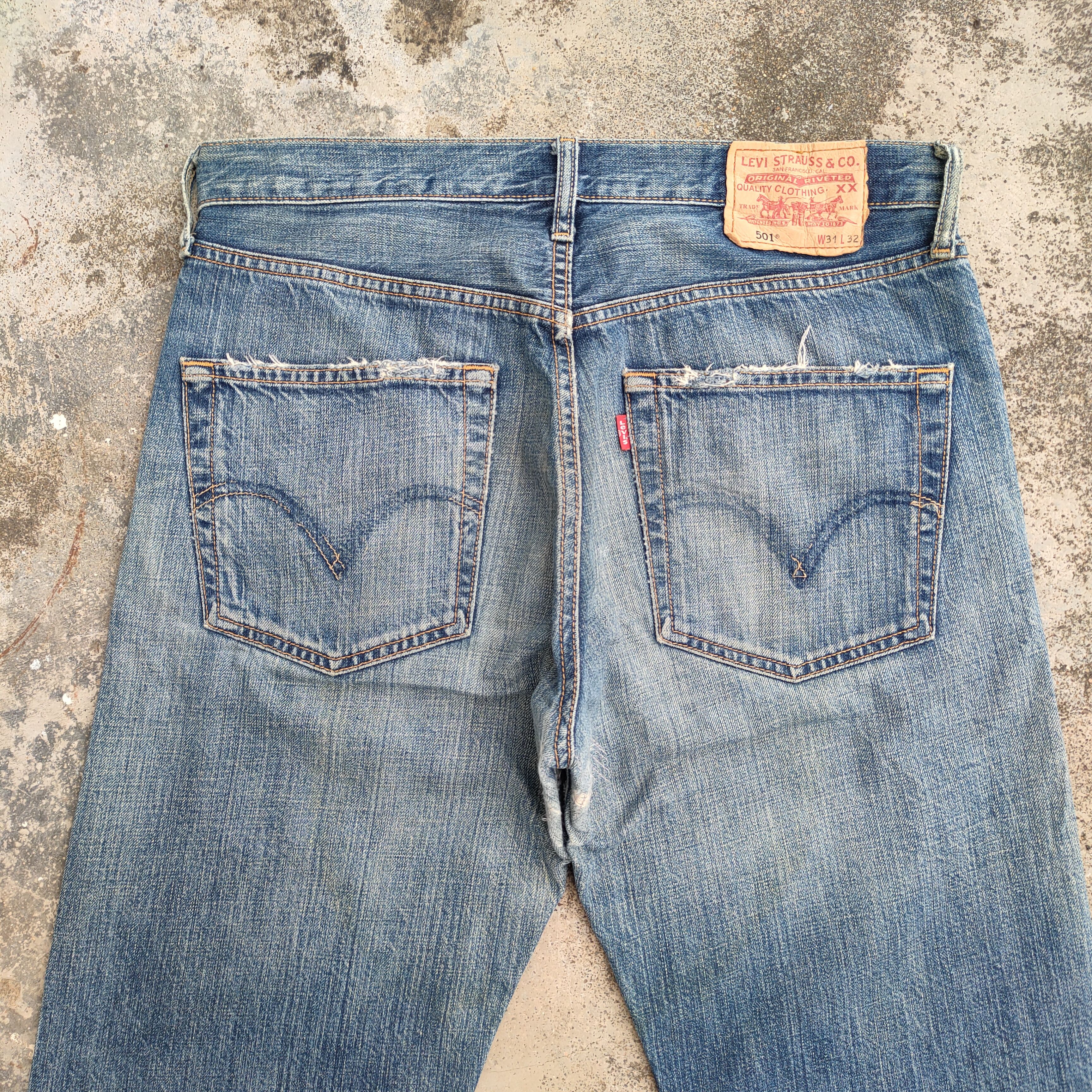Levi's vintage Levi's 501 faded jeans denim pants Size US 33 - 10 Thumbnail