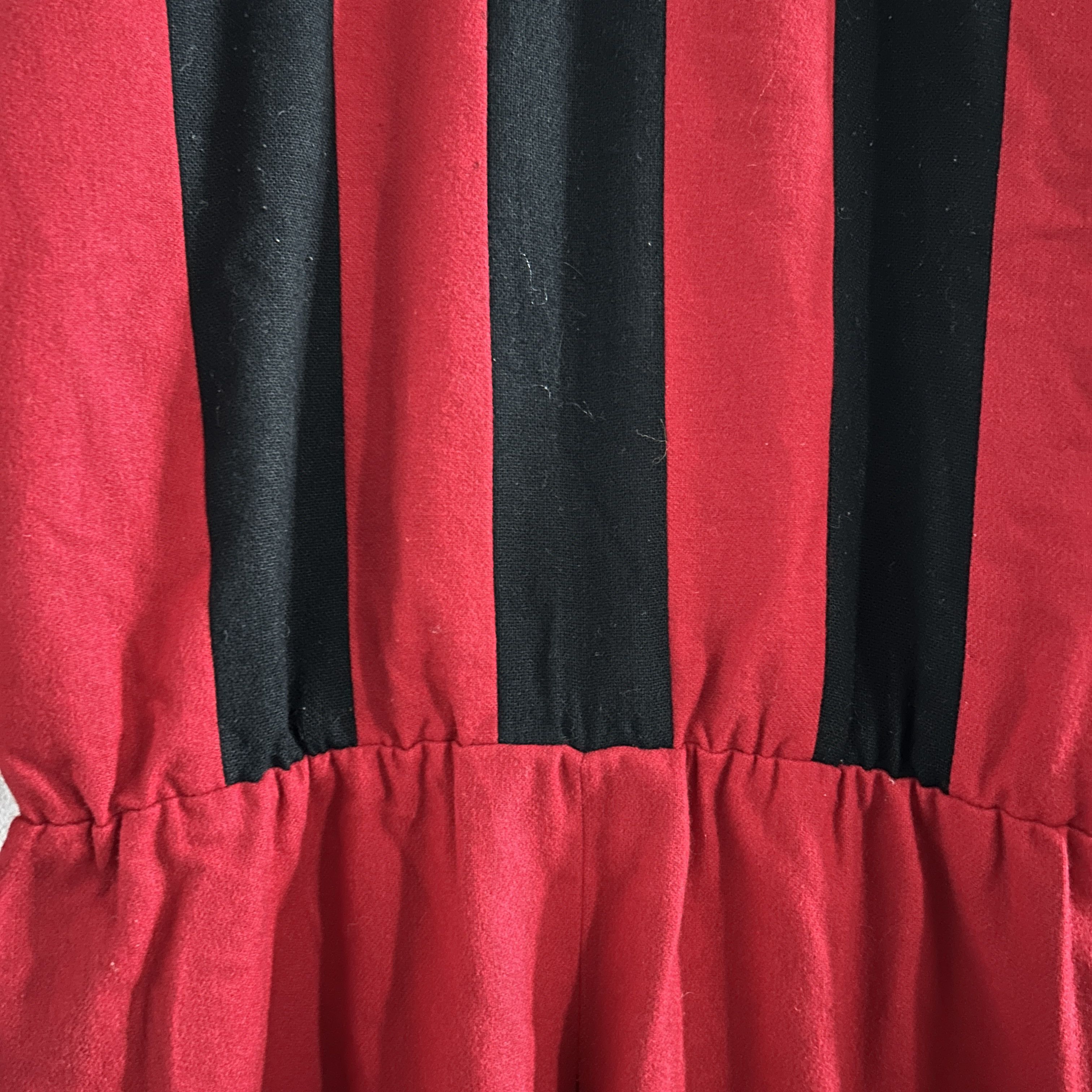 Vintage Vintage 80s Red Black Striped Wool Dress Size L / US 10 / IT 46 - 13 Thumbnail