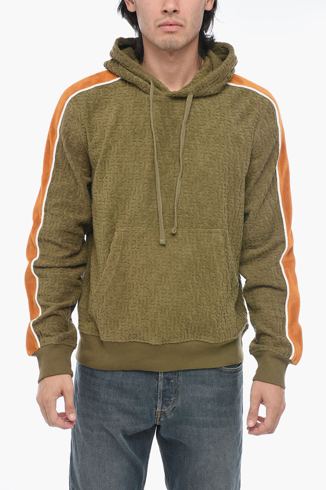 Diesel Chenille Contrast-Band Hooded Sweatshirt S-GINBERO Size US XXS / EU 40 - 1 Thumbnail