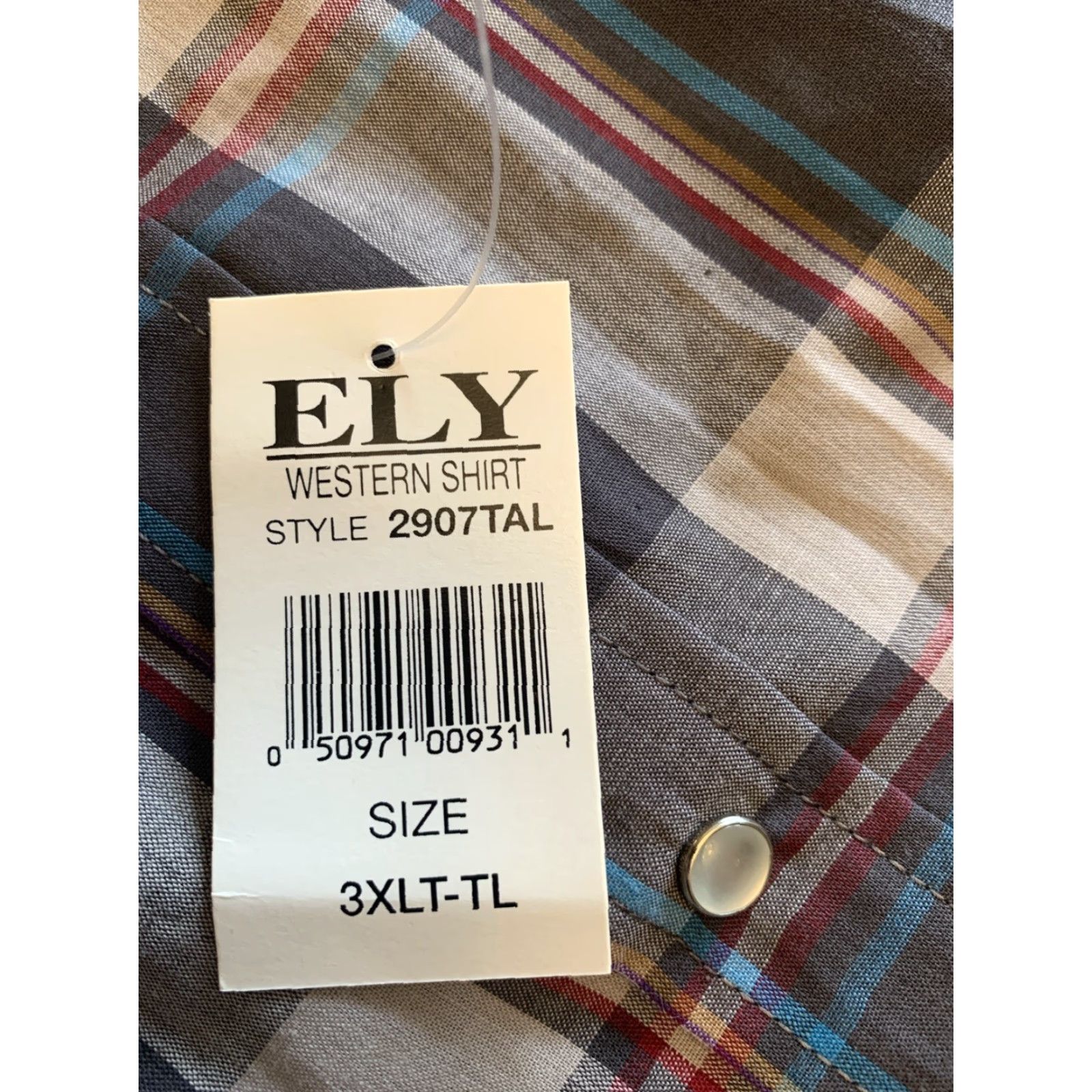 Vintage NWT Ely Cattleman Shirt 3XL Tall Man plaid Western Pearl Snap L/S NEW pocket 373 Size US XXL / EU 58 / 5 - 5 Thumbnail