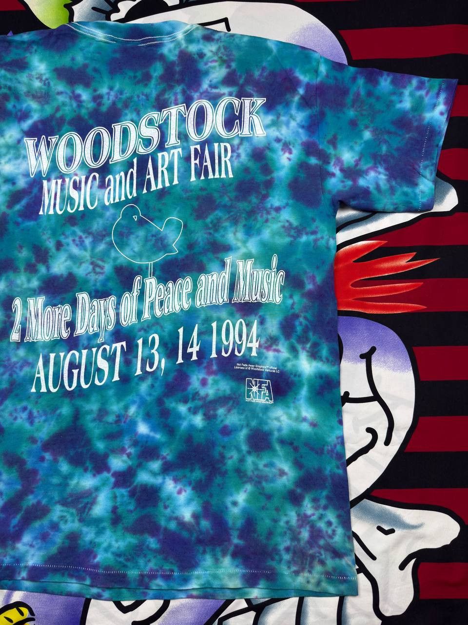 Band Tees NFA Vintage 1994 Woodstock Ventures Concert Tie Dye T-Shirt Size US XL / EU 56 / 4 - 12 Thumbnail
