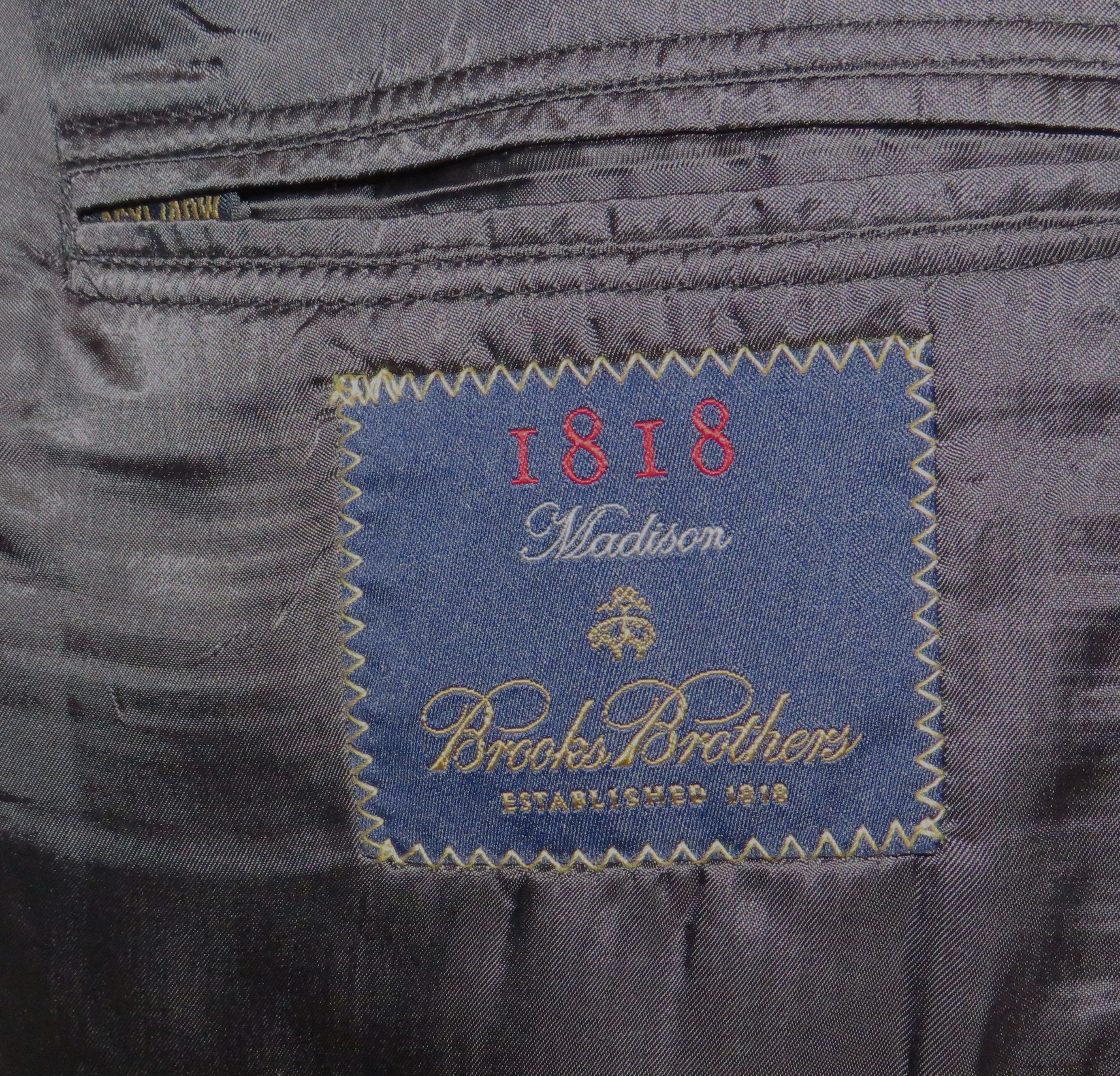 Brooks Brothers 1818 Madison Saxxon Gray Herringbone Two Button Suit 46XL Size 46L - 14 Thumbnail