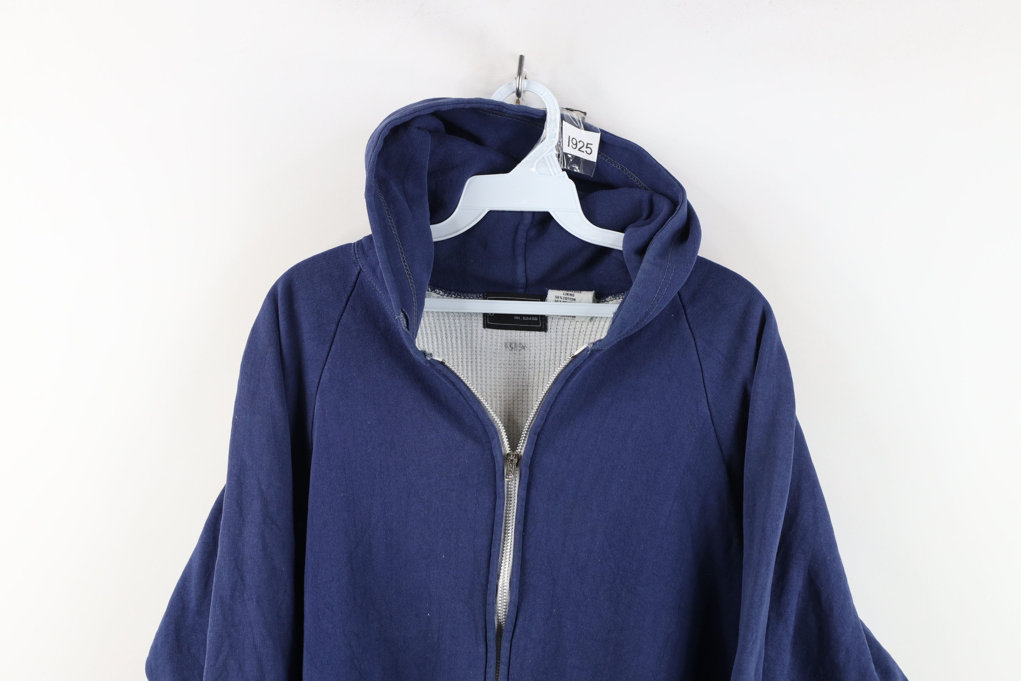Vintage Vintage 70s 80s Streetwear Thermal Waffle Knit Lined Hoodie Size US M / EU 48-50 / 2 - 2 Thumbnail