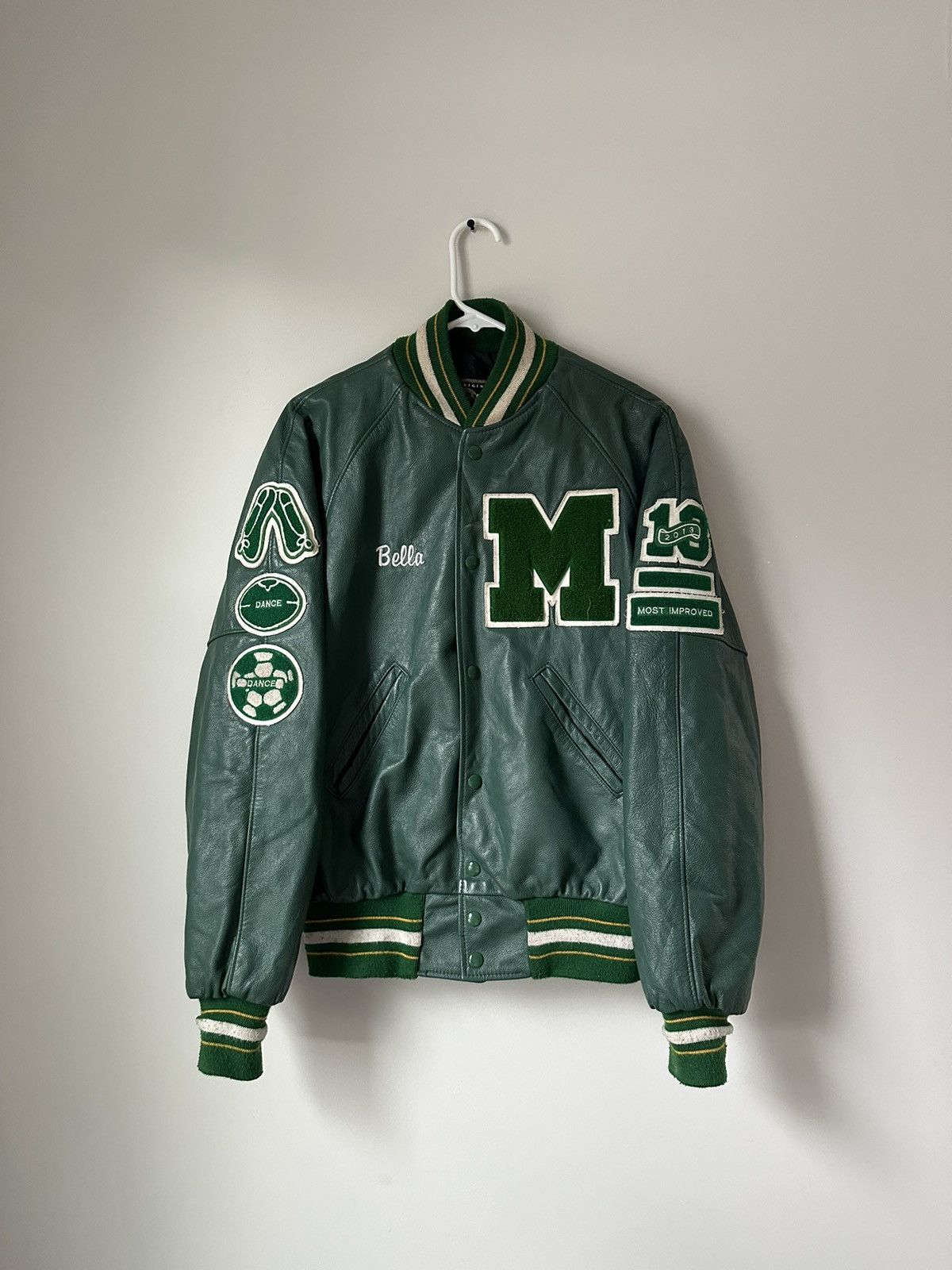 Vintage Vintage 90s Holloway Leather Sleeve Varsity Jacket | Grailed