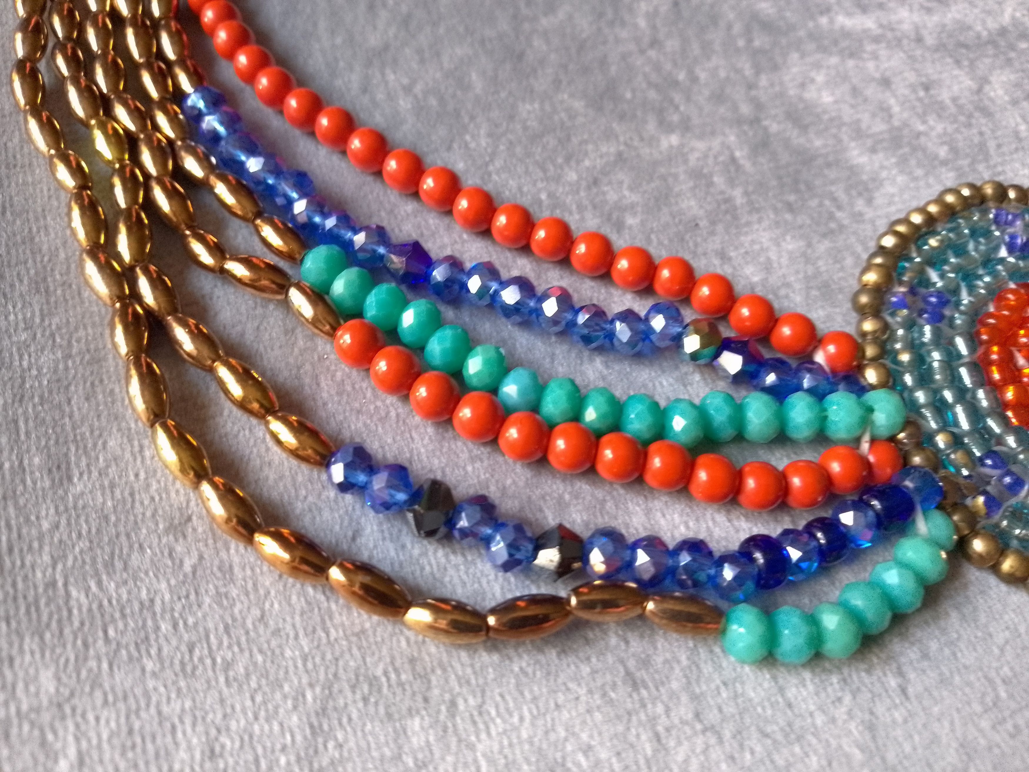 Handmade Necklace Ethnic Egyptian Cleopatra Style Multithread Size ONE SIZE - 2 Thumbnail
