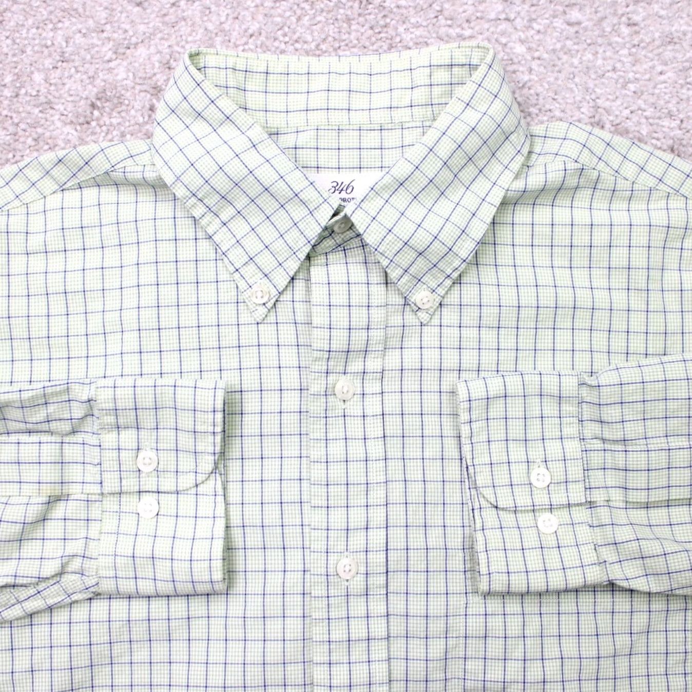 Brooks Brothers Brooks Brothers 346 Shirt Mens 16, 34/35 Green 100% Cotton Long Sleeve Button Down Collar, Regular Fit, Plaid, Dress Shirt, Club, Preppy Mens Shirt Size US L / EU 52-54 / 3 - 2 Thumbnail