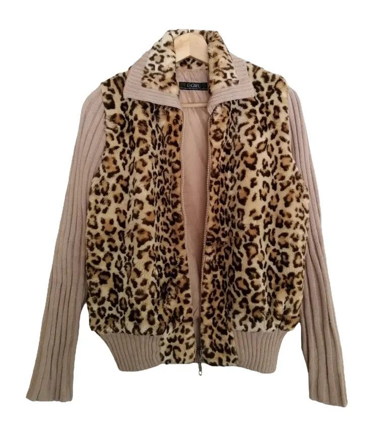 Japanese Brand E girl Y2K Style Leopard Print Zip up Sweater Jacket Size M / US 6-8 / IT 42-44 - 7 Thumbnail