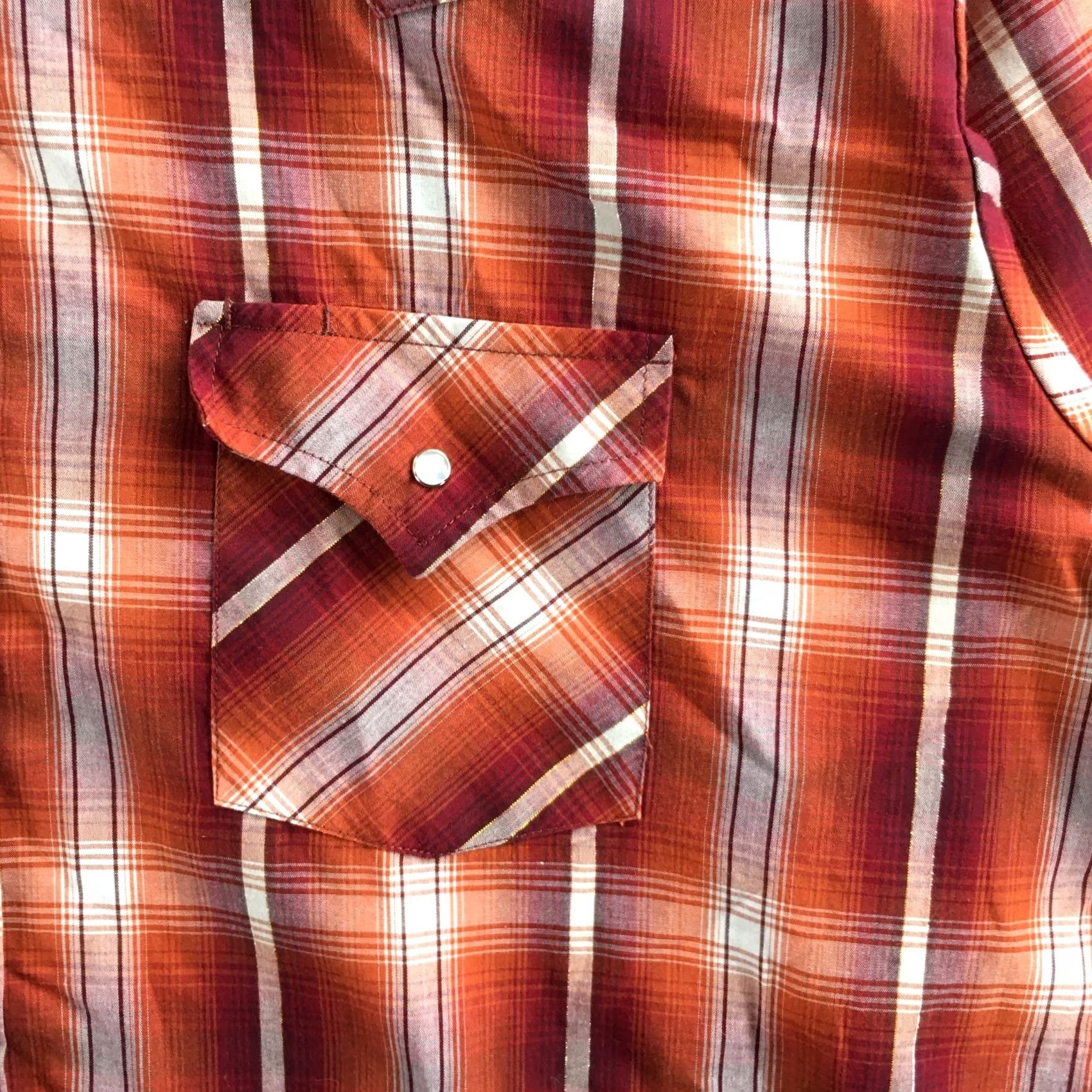 Vintage Ely Cattleman Button Up Shirt Mens XXL Tall Orange Plaid Long Sleeve Collared Size US XXL / EU 58 / 5 - 5 Thumbnail
