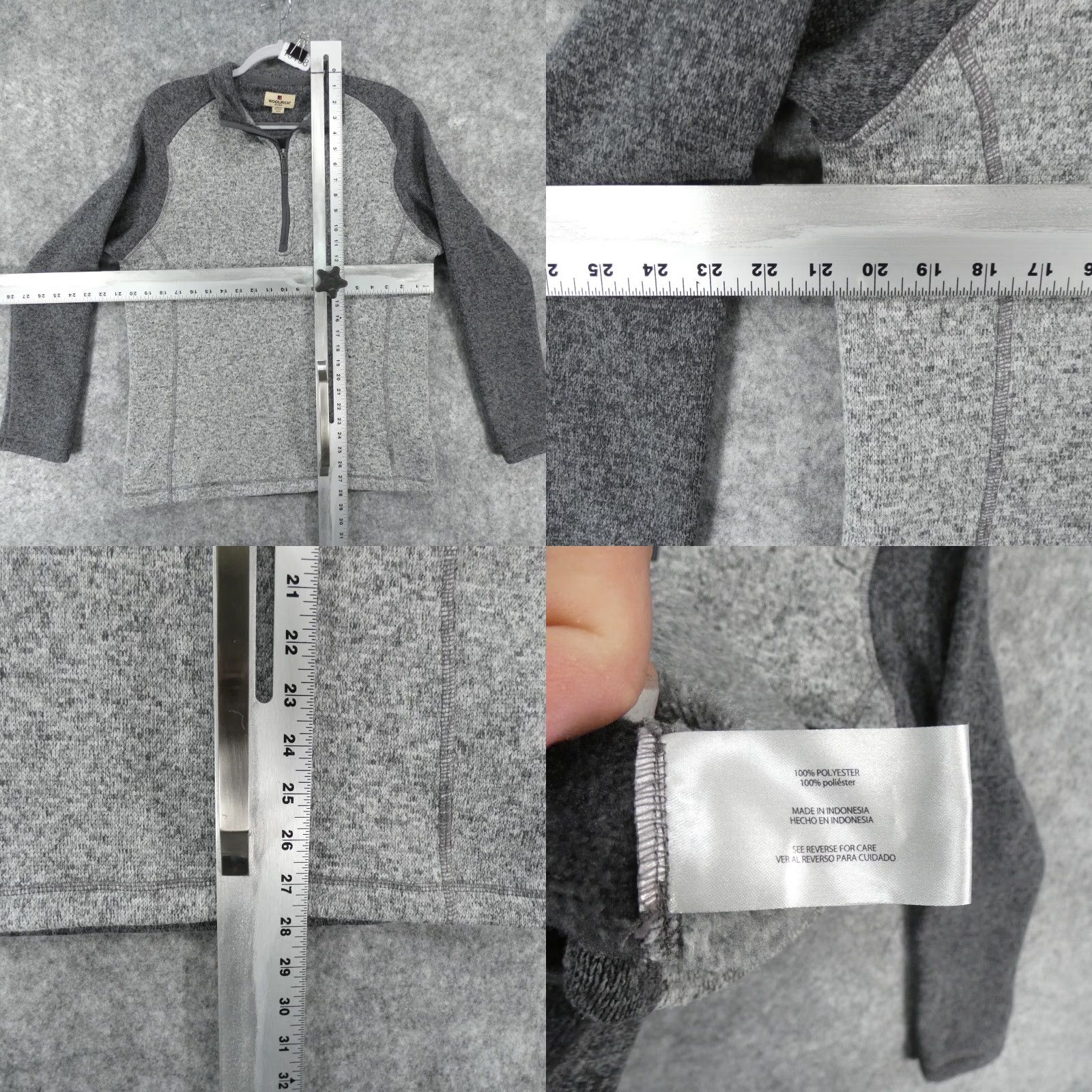 Vintage Woolrich Sweater Mens Medium Long Sleeve Gray 1/4 Zip w Pocket Outdoors (Pullover) Size US M / EU 48-50 / 2 - 8 Thumbnail