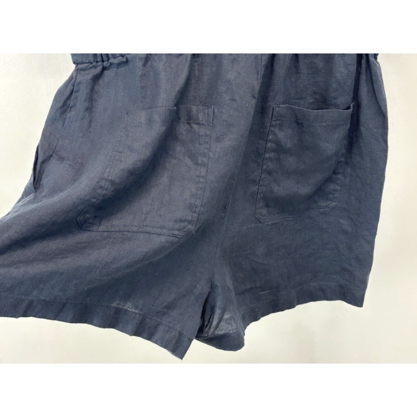 Ralph Lauren VINTAGE Lauren Ralph Lauren Women’s Linen Shorts Jumpsuit Sz 10 Navy Blue Casual Summer Beach Size 32" / US 10 / IT 46 - 6 Thumbnail