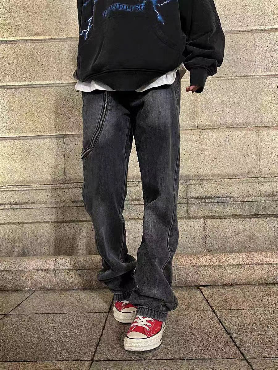 Japanese Brand × Jean Washed and distressed baggy wide-leg jeans Size US 32 / EU 48 - 1 Thumbnail