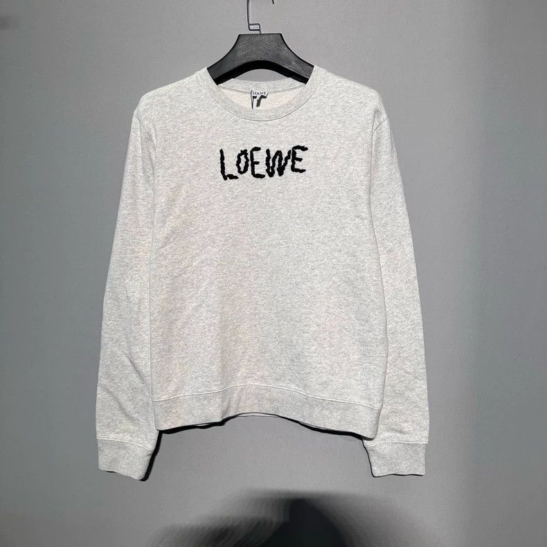 Loewe Logo lettering patterned round neck hoodie