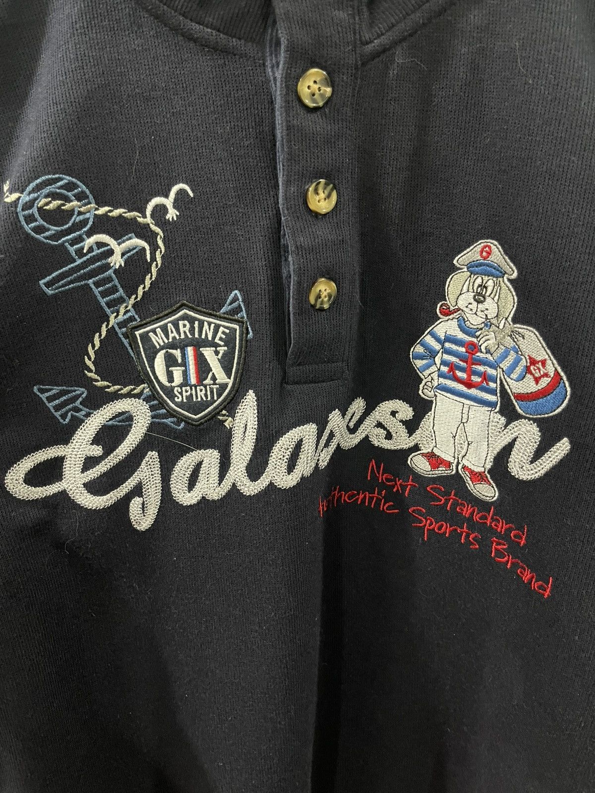 Japanese Brand Galaxson Marine Spirit Half Button Sweatshirt Size US XL / EU 56 / 4 - 5 Thumbnail