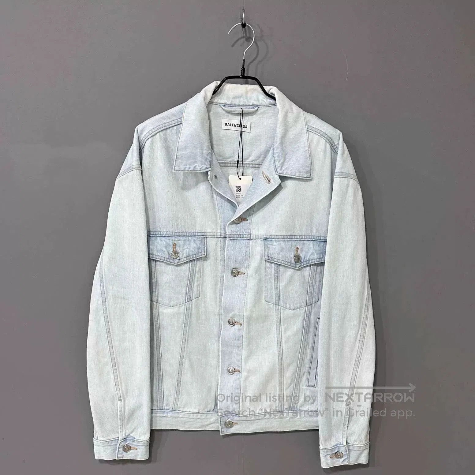Balenciaga Balenciaga Embroidered Logo Denim Jacket. Size US S / EU 44-46 / 1 - 1 Thumbnail