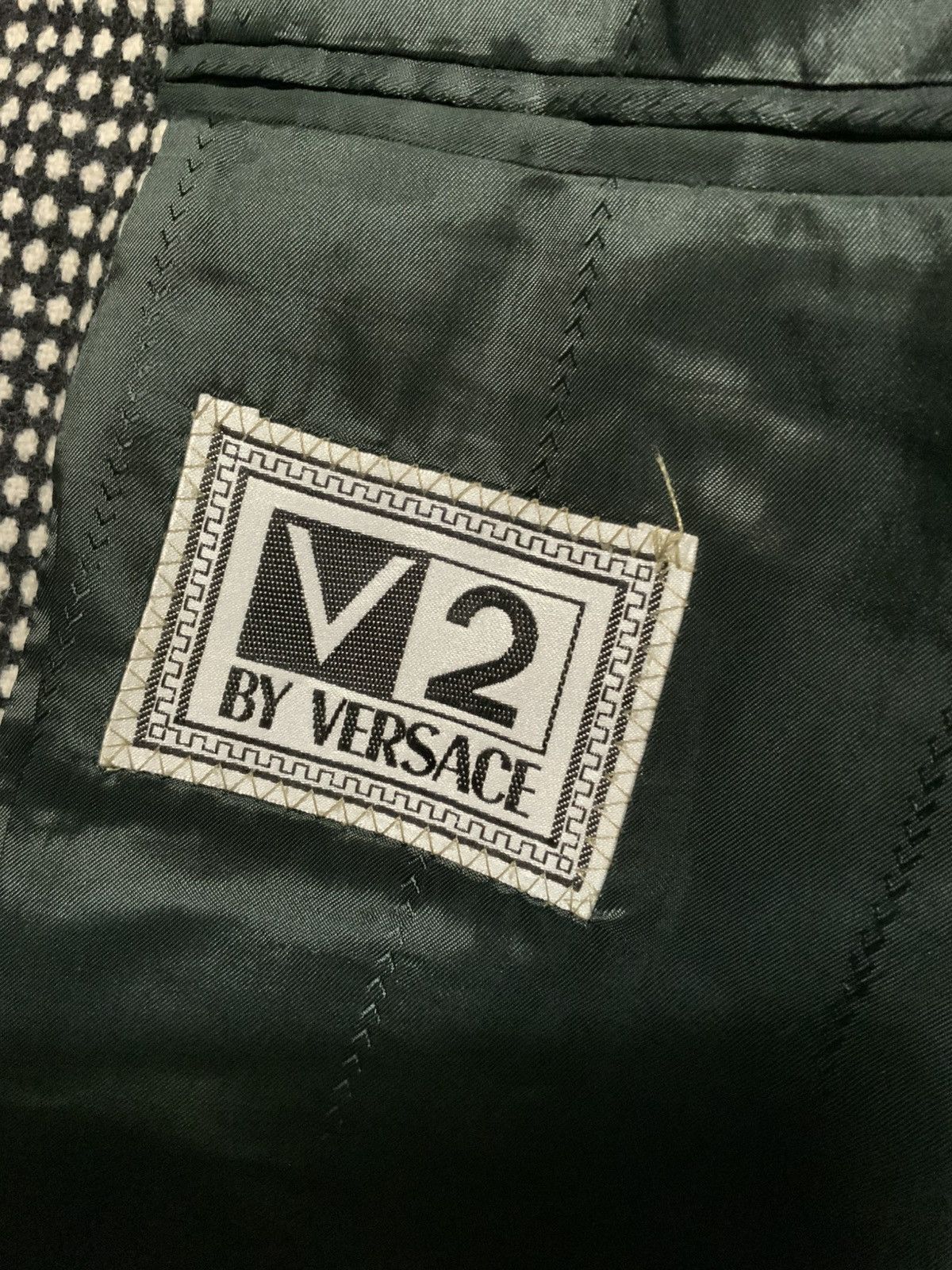 Versace Vintage V2 Versace Polka Dot Wool Evening Blazer Jacket Size 52R - 4 Thumbnail