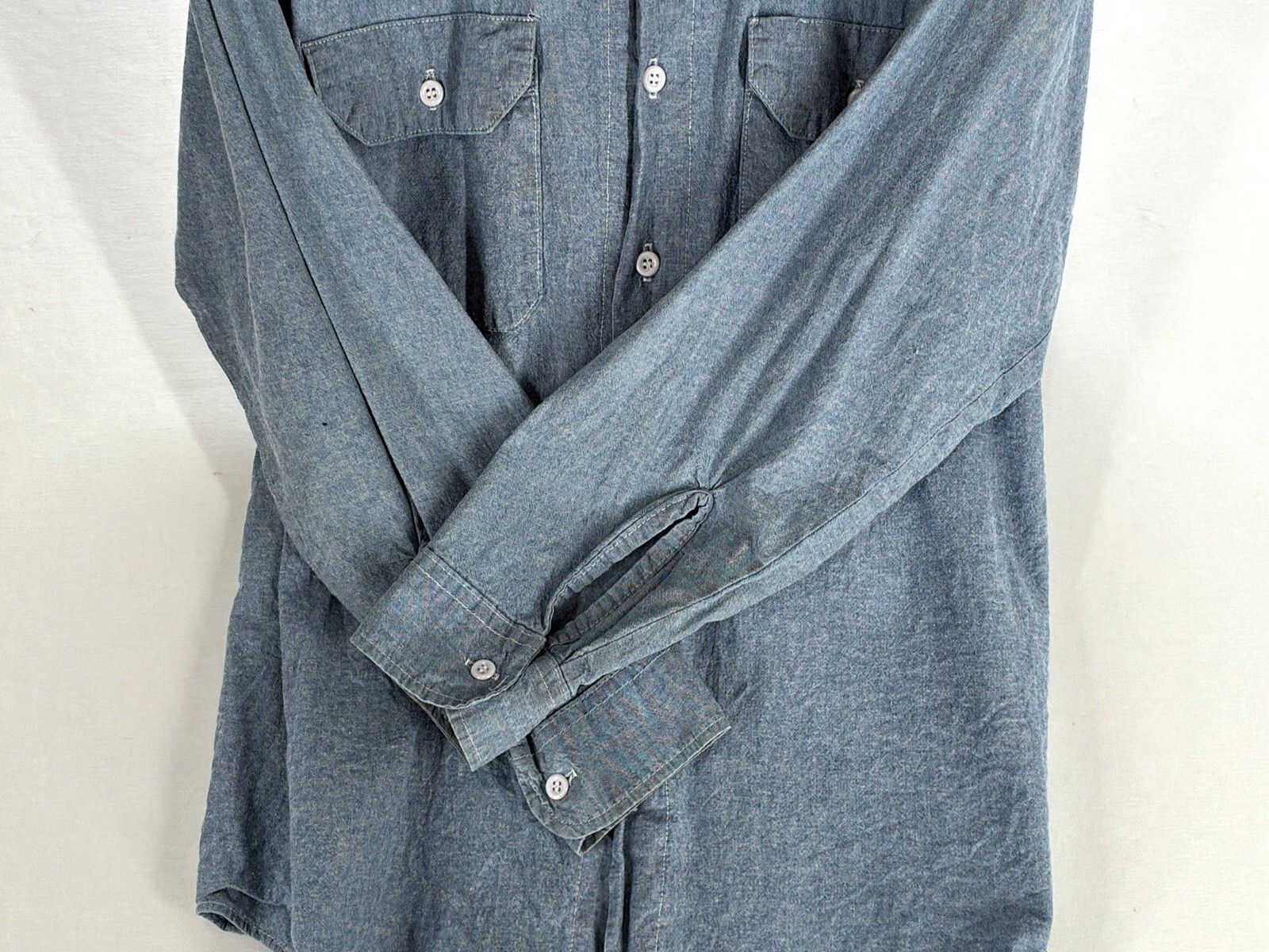 60s Key Blue Chambray Work Shirt Men’s Size M Engineer Barn, Men's — image 4 of 6
