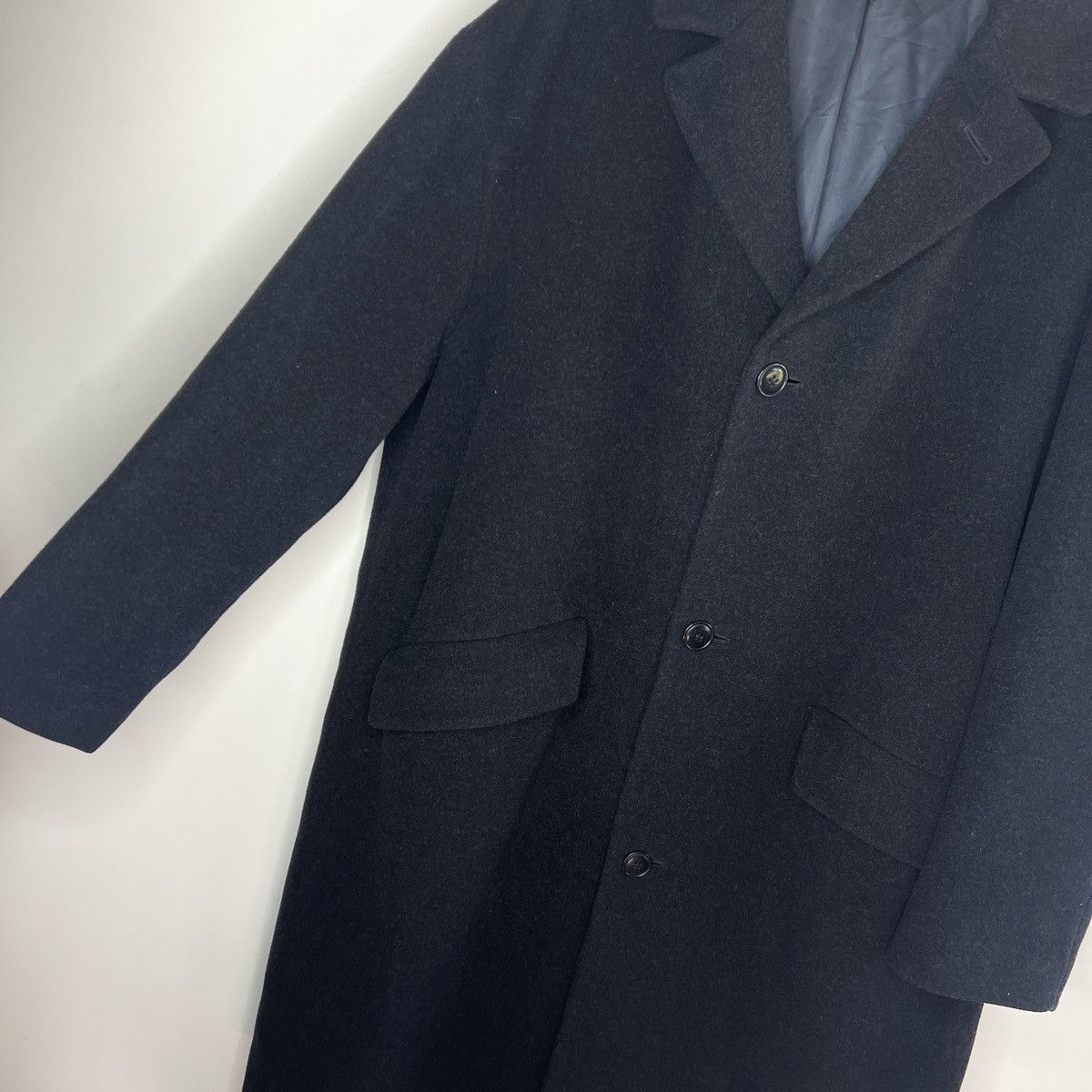 Hugo Boss Vintage Hugo Boss Wool Long Coat Jacket Black 90s Size US L / EU 52-54 / 3 - 5 Thumbnail