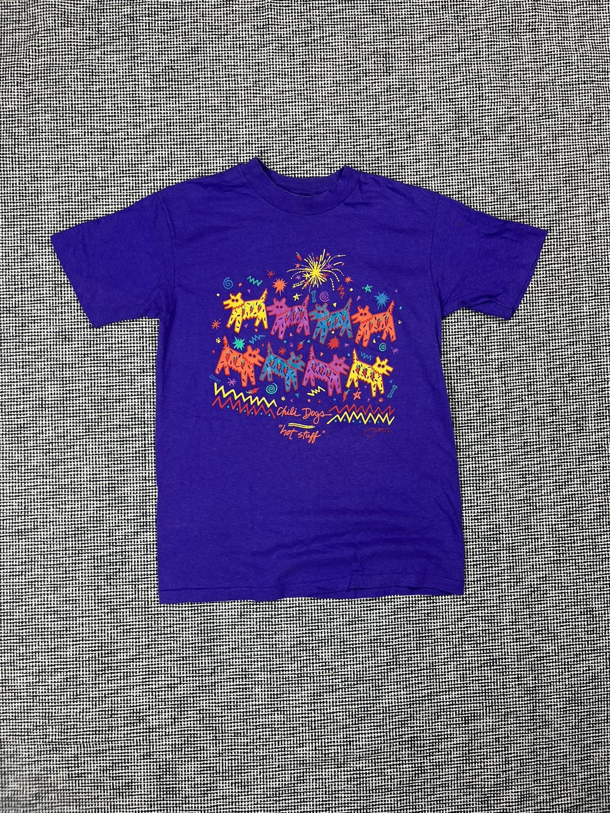 Vintage vintage 90s chilli dogs hot stuff Jeff low art tee Size US M / EU 48-50 / 2 - 1 Thumbnail
