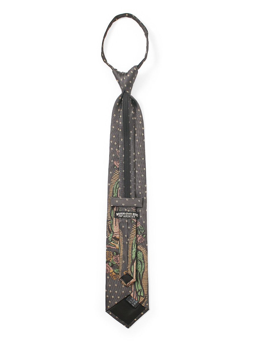 Kapital Kapital Silk Twill Mary Maria zip Tie necktie black new Size ONE SIZE - 2 Thumbnail
