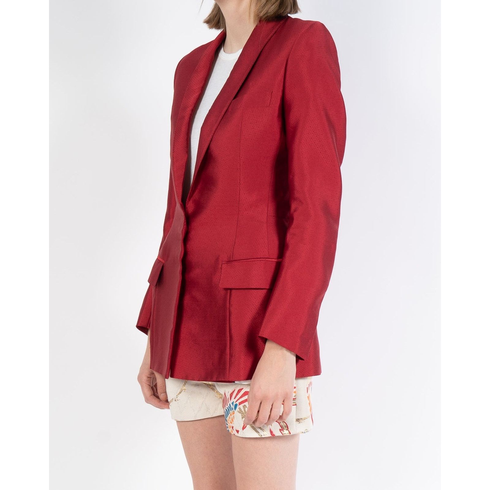 Haider Ackermann SS18 Hourglass Blazer in Red Silk Size S / US 4 / IT 40 - 5 Thumbnail